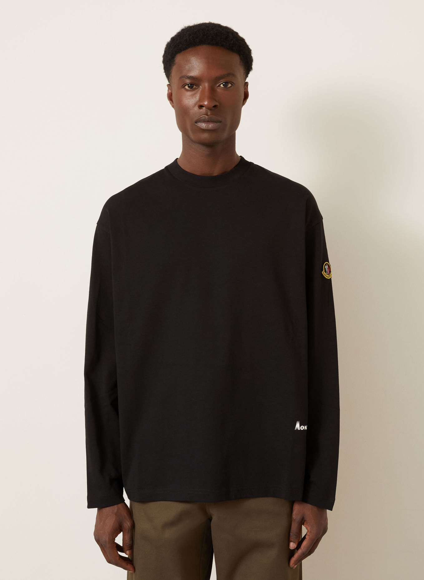 MONCLER Long-sleeve shirt: BLACK / GRAY / WHITE