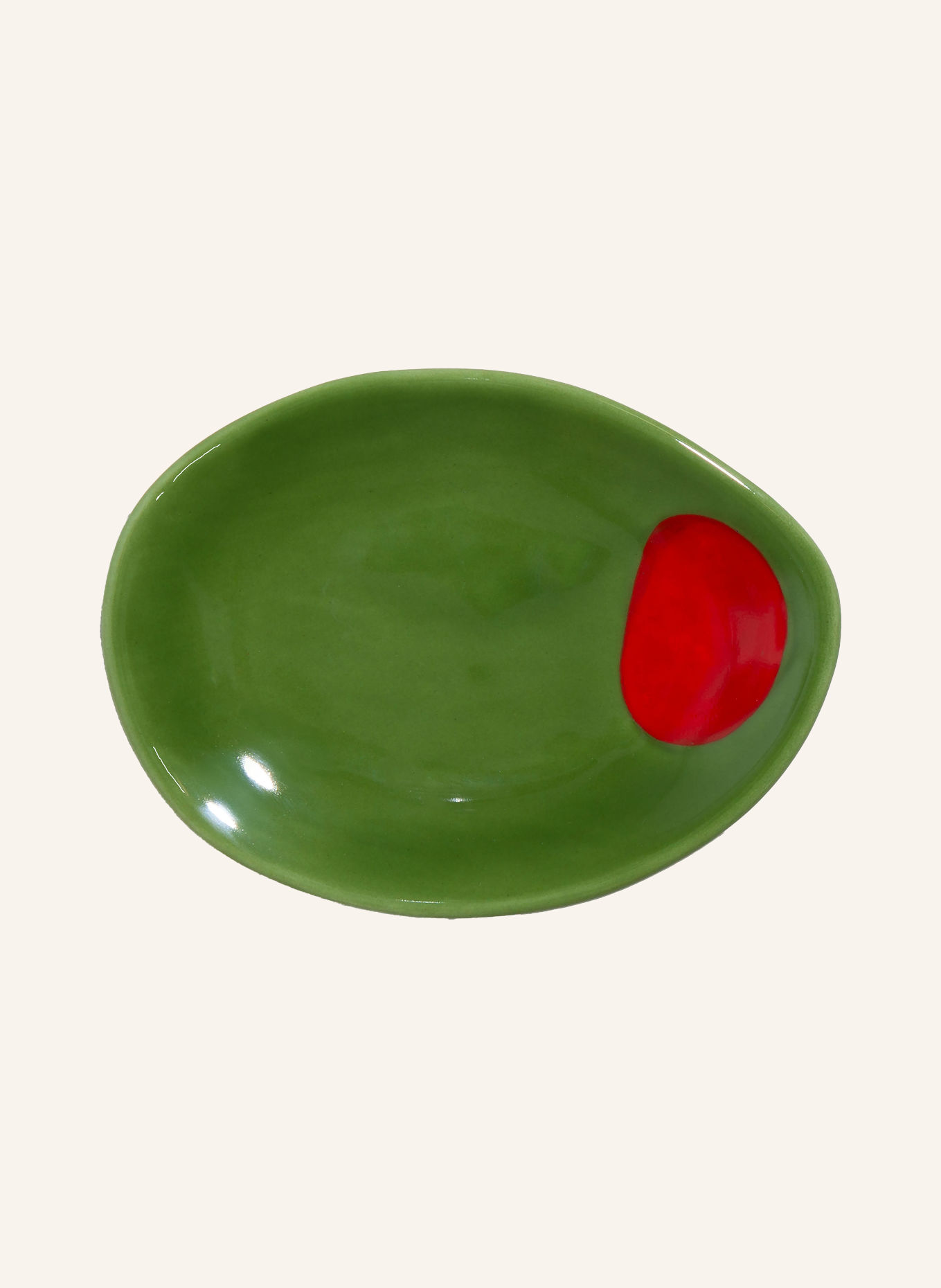 DOIY OLIVIA Bowl: OLIVE / RED
