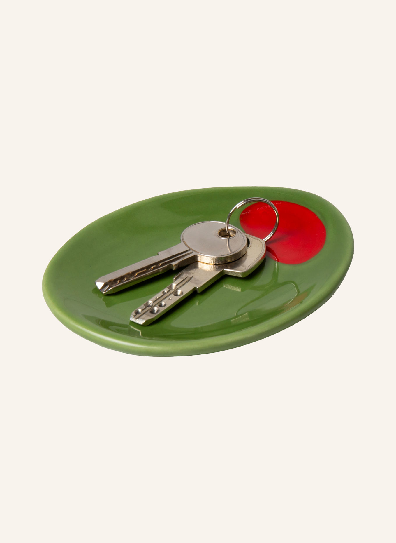 DOIY OLIVIA Bowl: OLIVE / RED