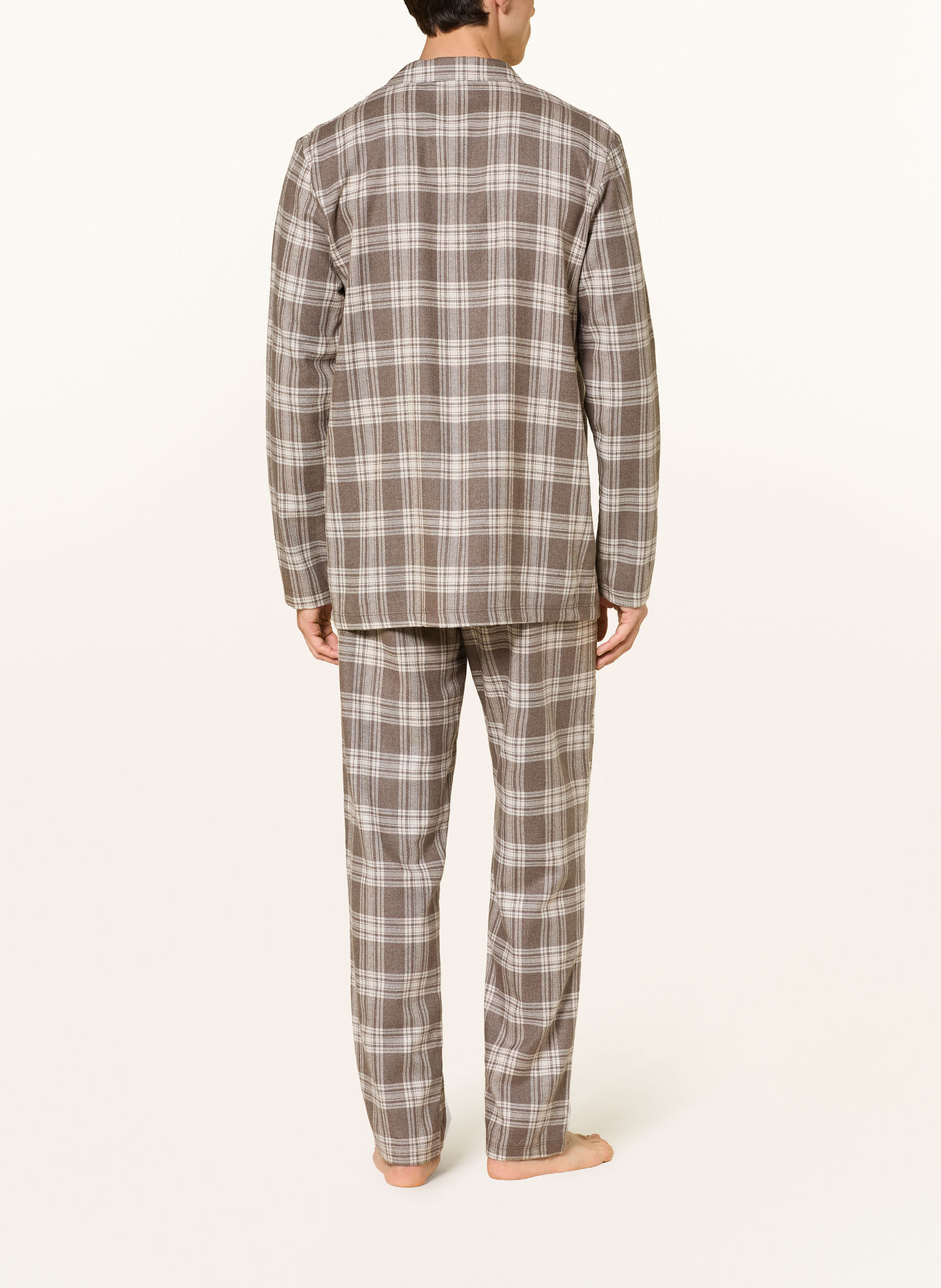 CALIDA RELAX FLANNEL MOOD flannel pajamas: BROWN