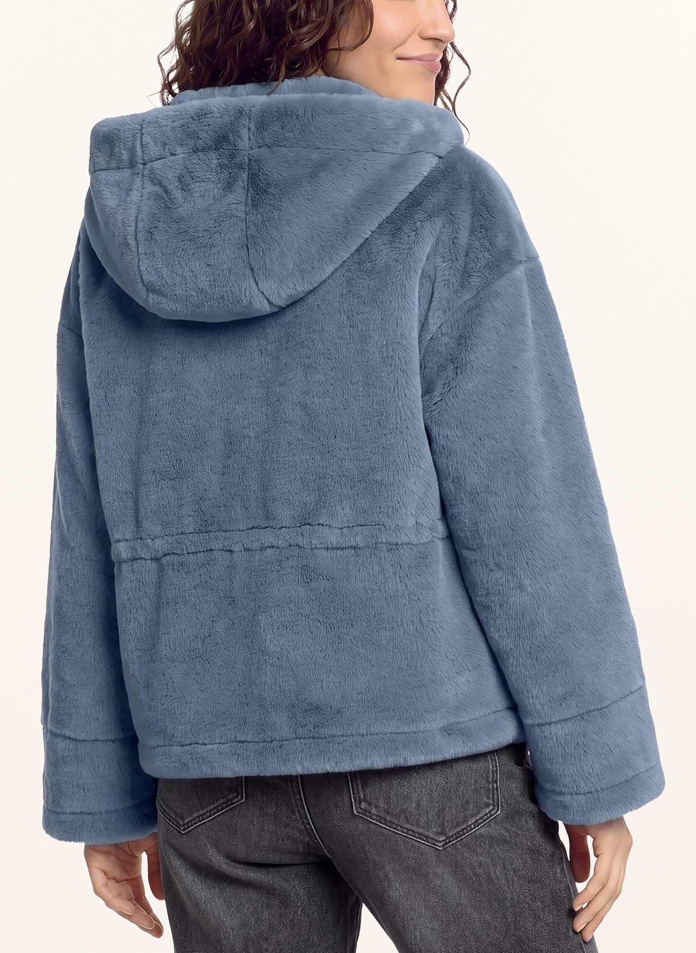 CARTOON Faux Fur Jacket: BLUE GRAY