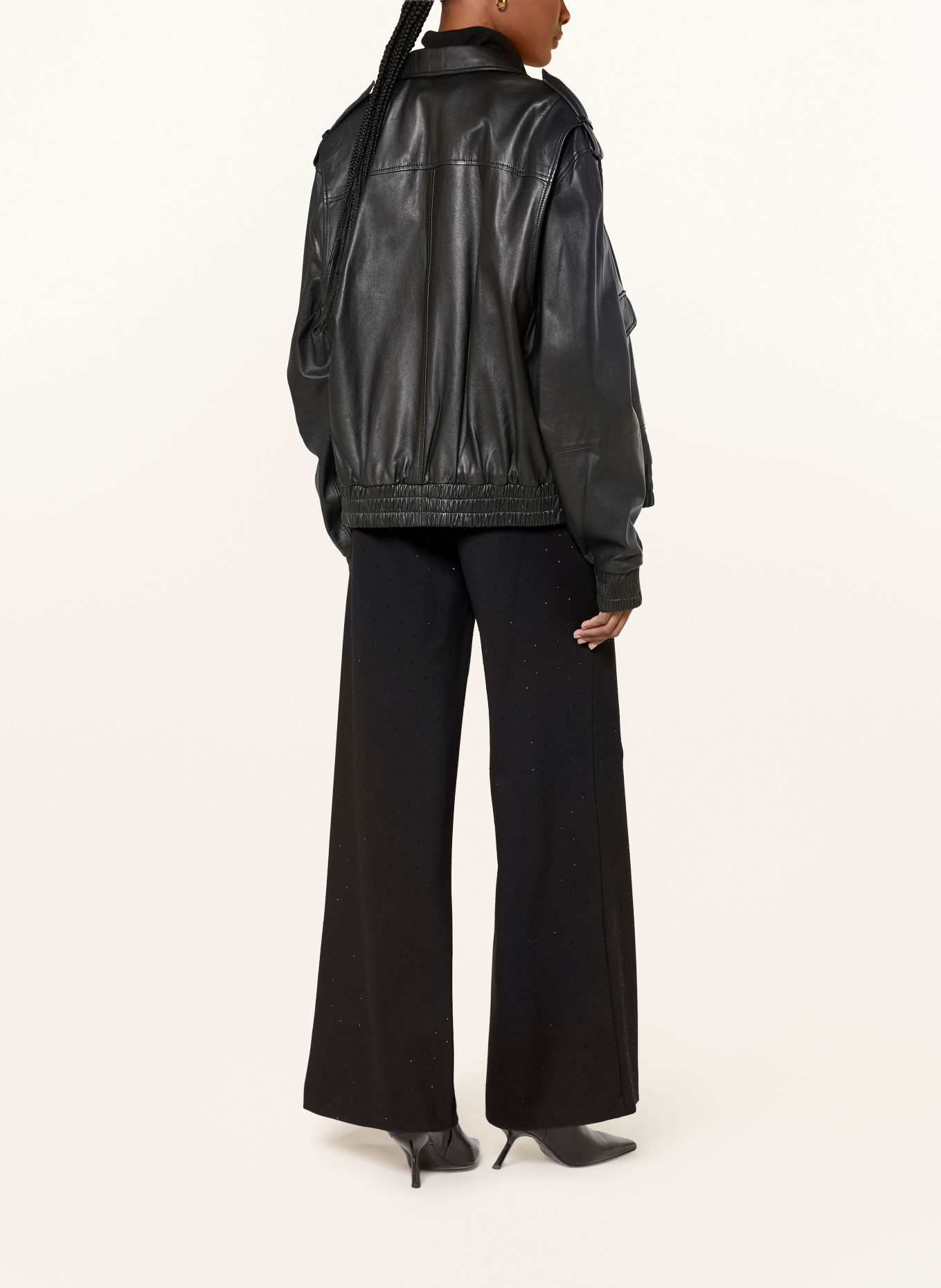 SEDUCTIVE Marlenehose NALEY aus Jersey mit Schmucksteinen: SCHWARZ
