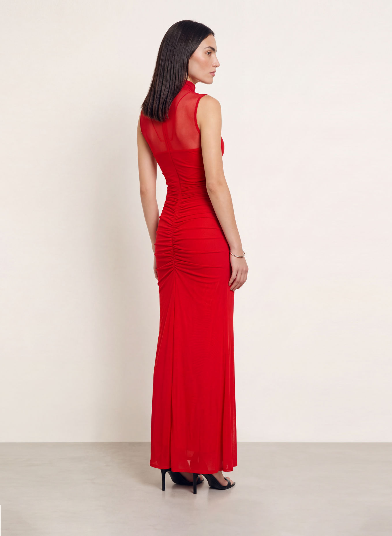 REISS STARLA Mesh Dress: RED