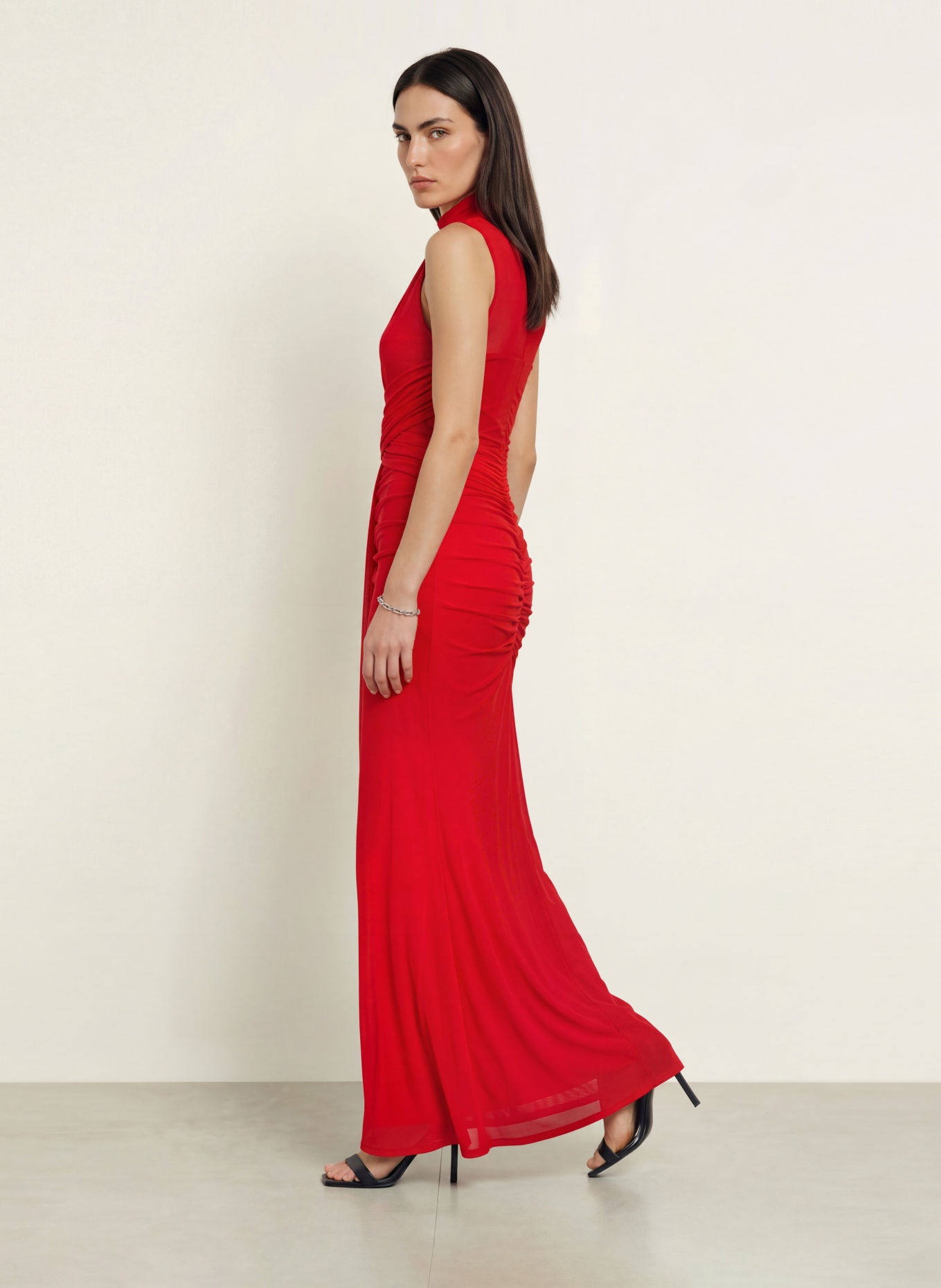 REISS STARLA Mesh Dress: RED