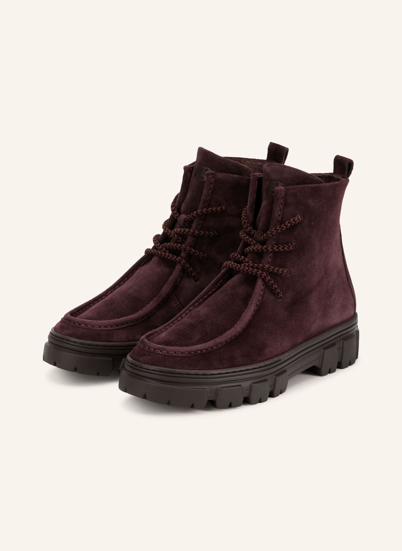 paul green Lace-up boots: DARK RED
