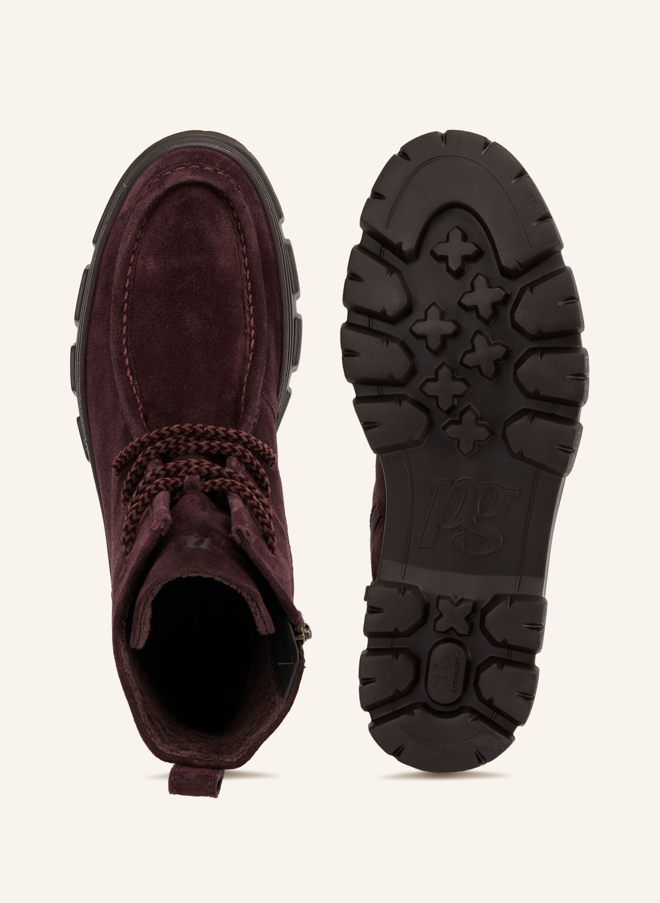 paul green Lace-up boots: DARK RED