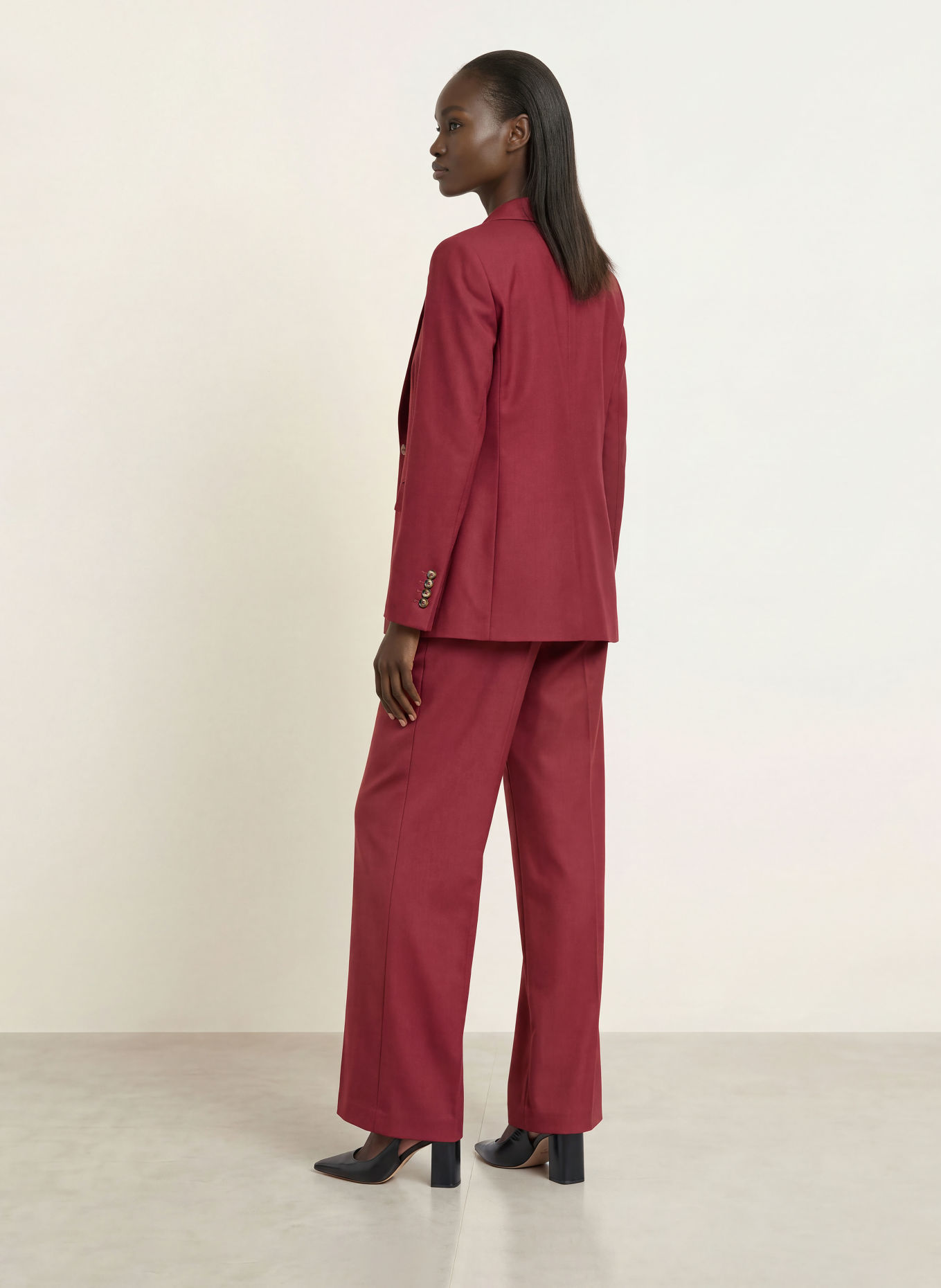 BOSS Pantalon palazzo TOALA: ROUGE FONCÉ