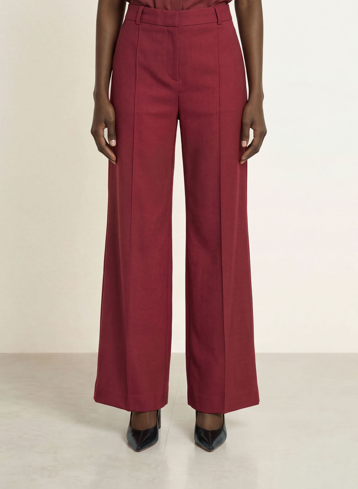 BOSS Pantalon palazzo TOALA: ROUGE FONCÉ