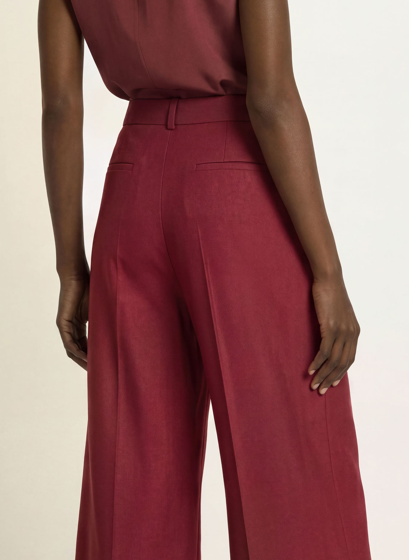 BOSS Pantalon palazzo TOALA: ROUGE FONCÉ