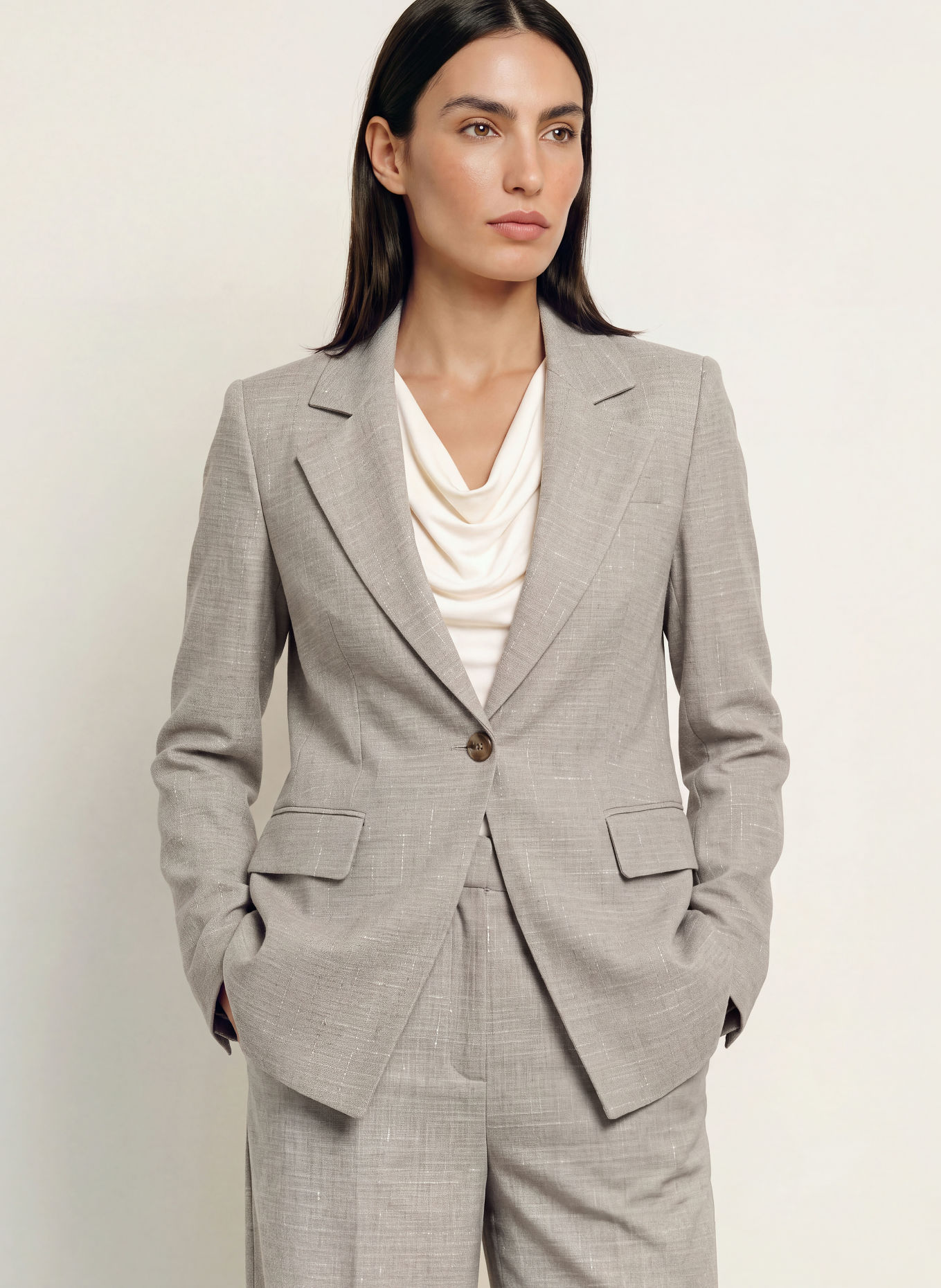 BOSS Blazer JENARA: GRIS / ÉCRU