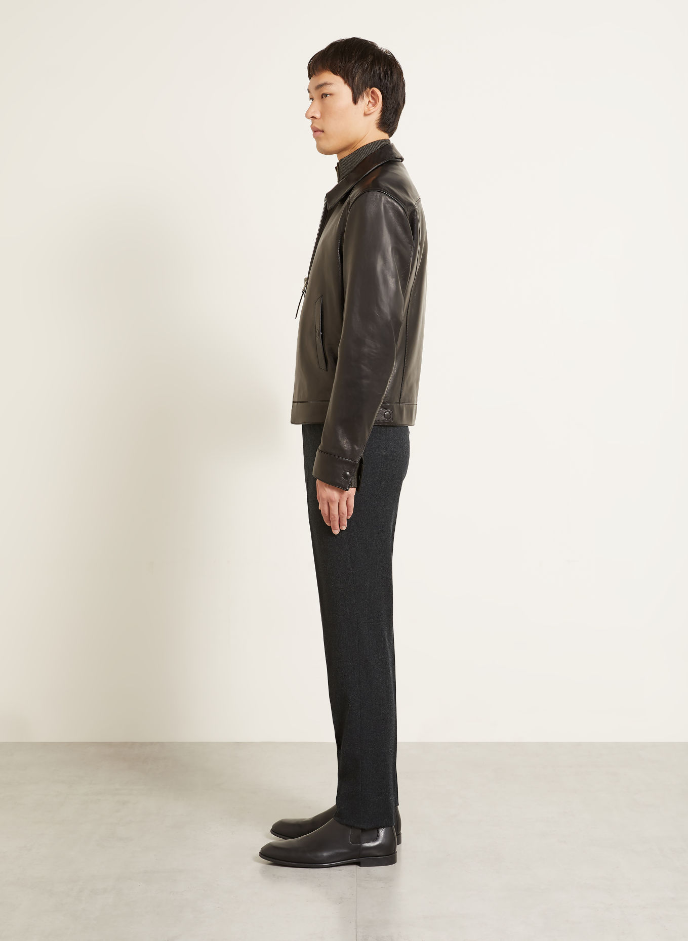 ZEGNA Extra Slim Fit Flannel Pants: DARK GRAY