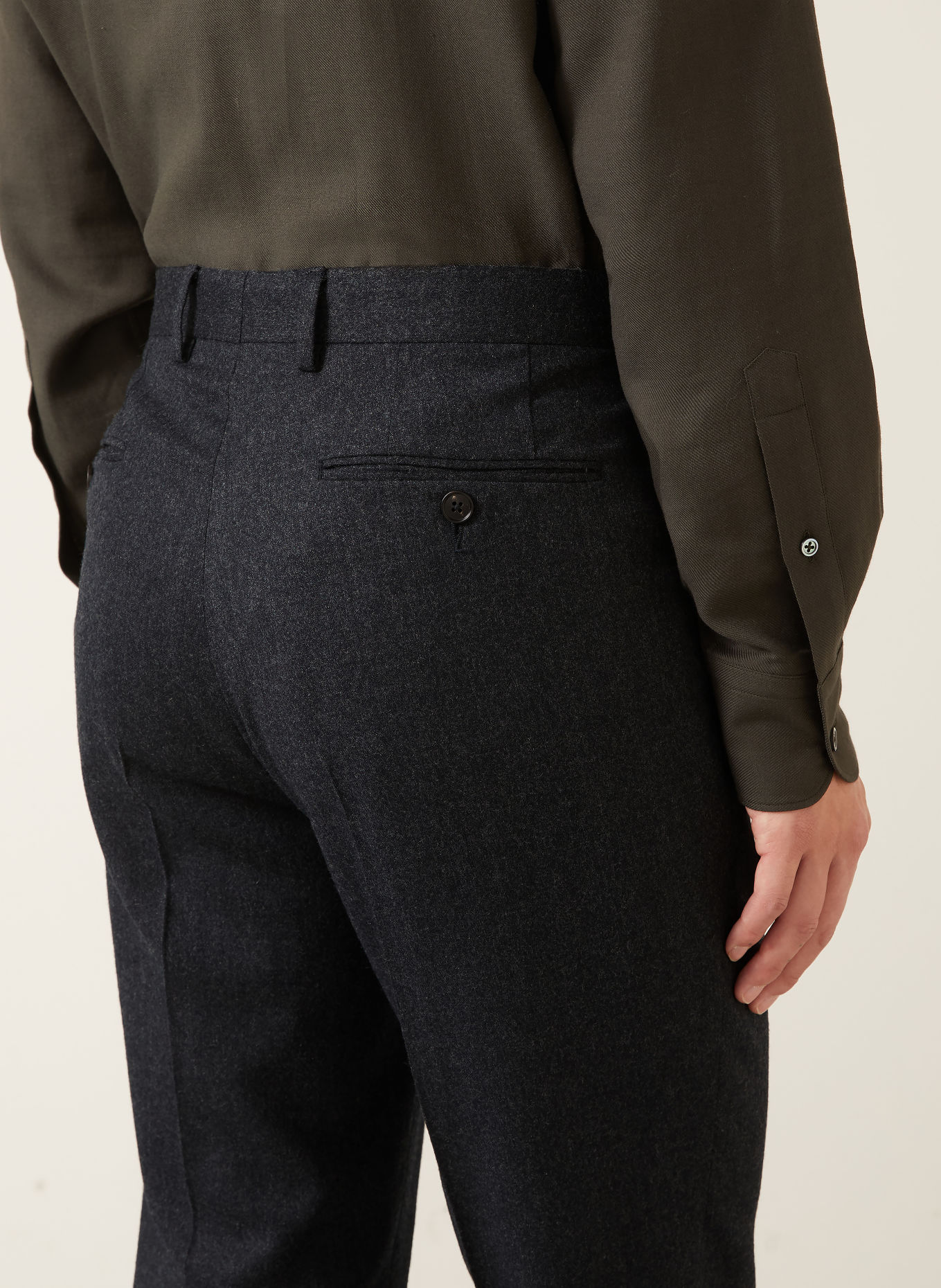 ZEGNA Extra Slim Fit Flannel Pants: DARK GRAY