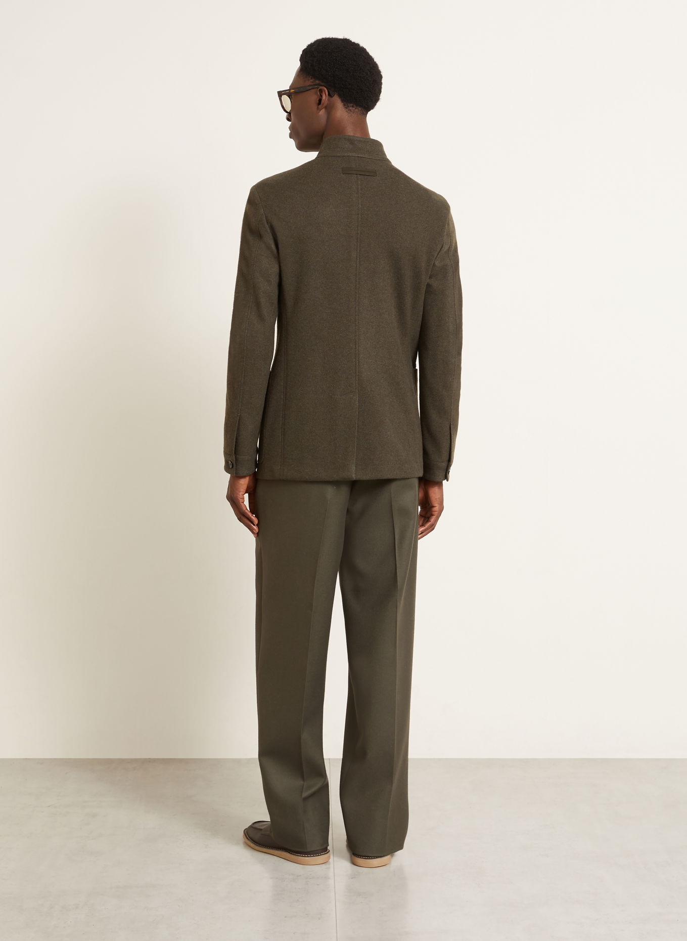 ZEGNA CONTE Jacket with Cashmere: KHAKI