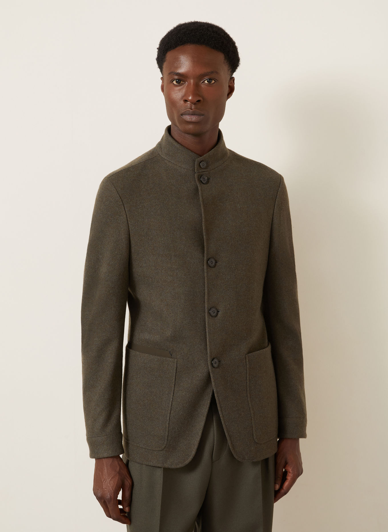 ZEGNA CONTE Jacket with Cashmere: KHAKI