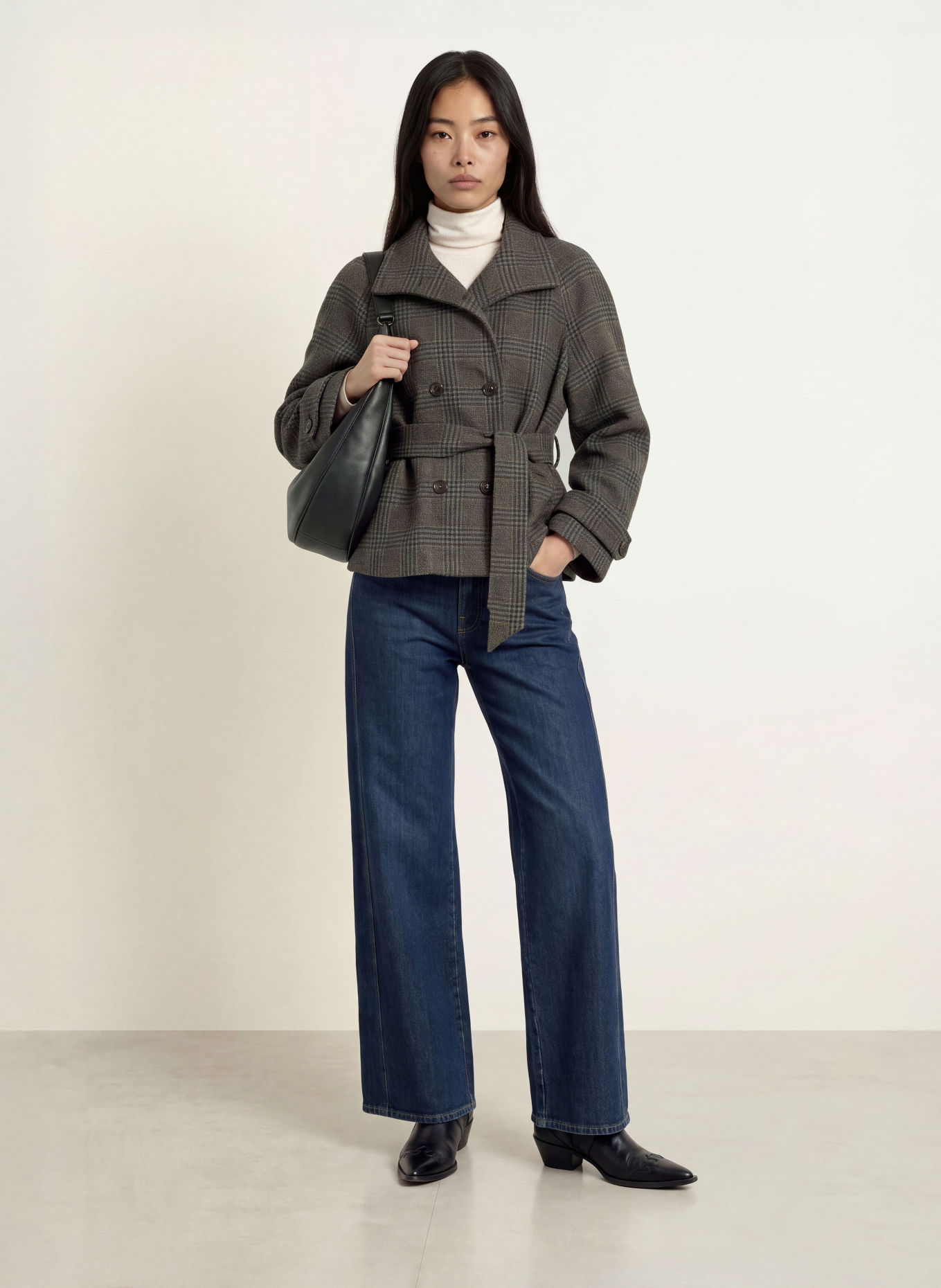 mavi Jeansy wide leg SIENA: A3669 Deep DENIM