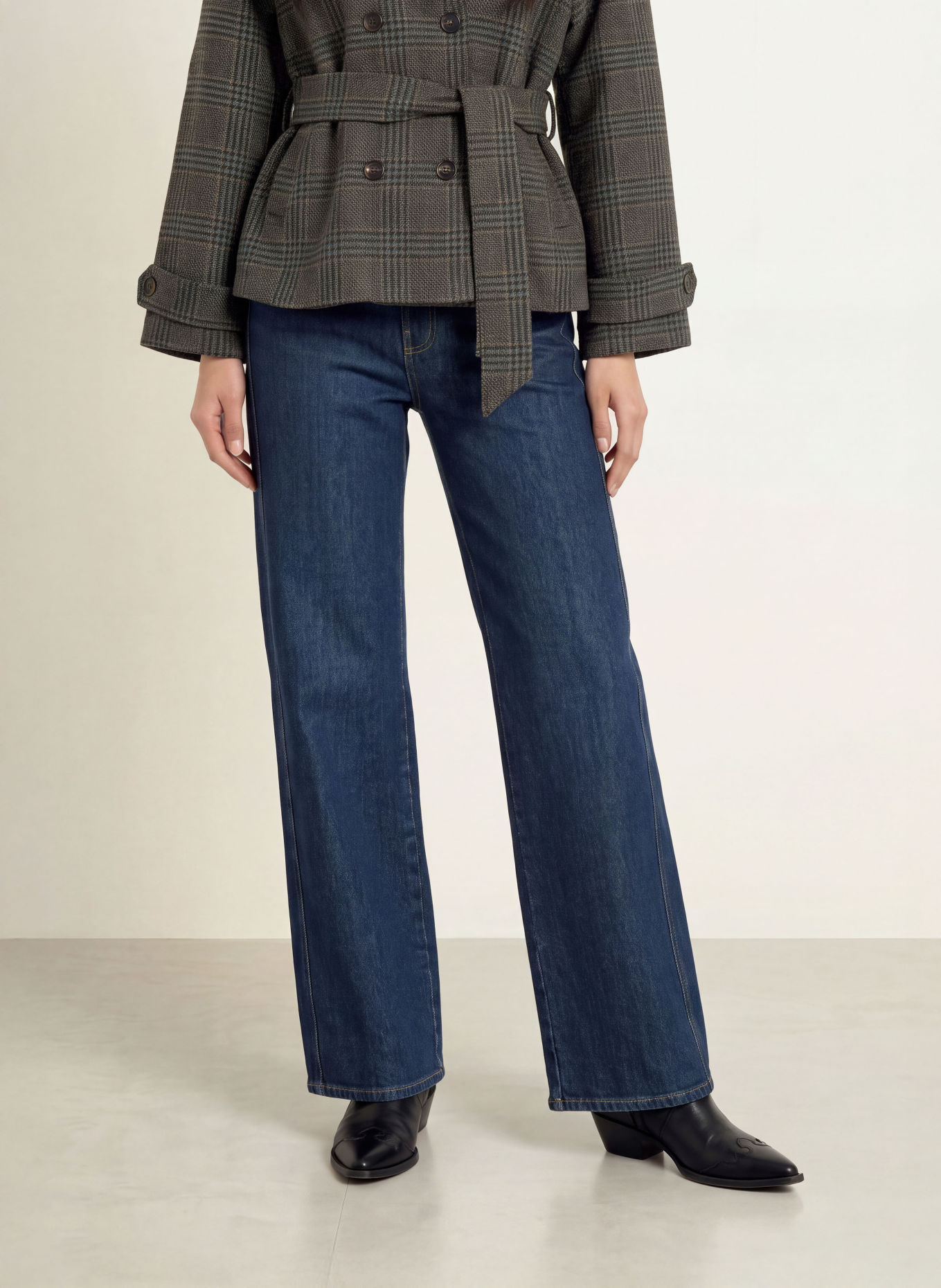 mavi Jeansy wide leg SIENA: A3669 Deep DENIM