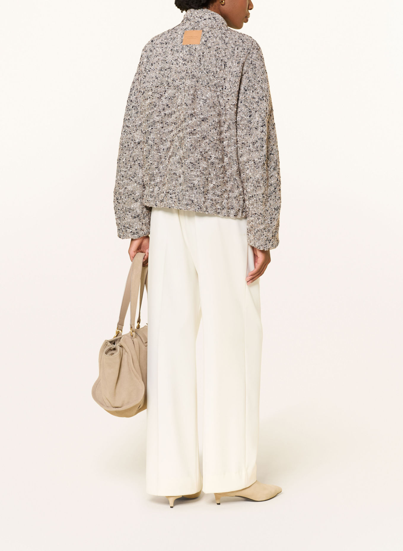 Rich & Royal Tweed-Blouson: WEISS / HELLBRAUN / DUNKELBLAU