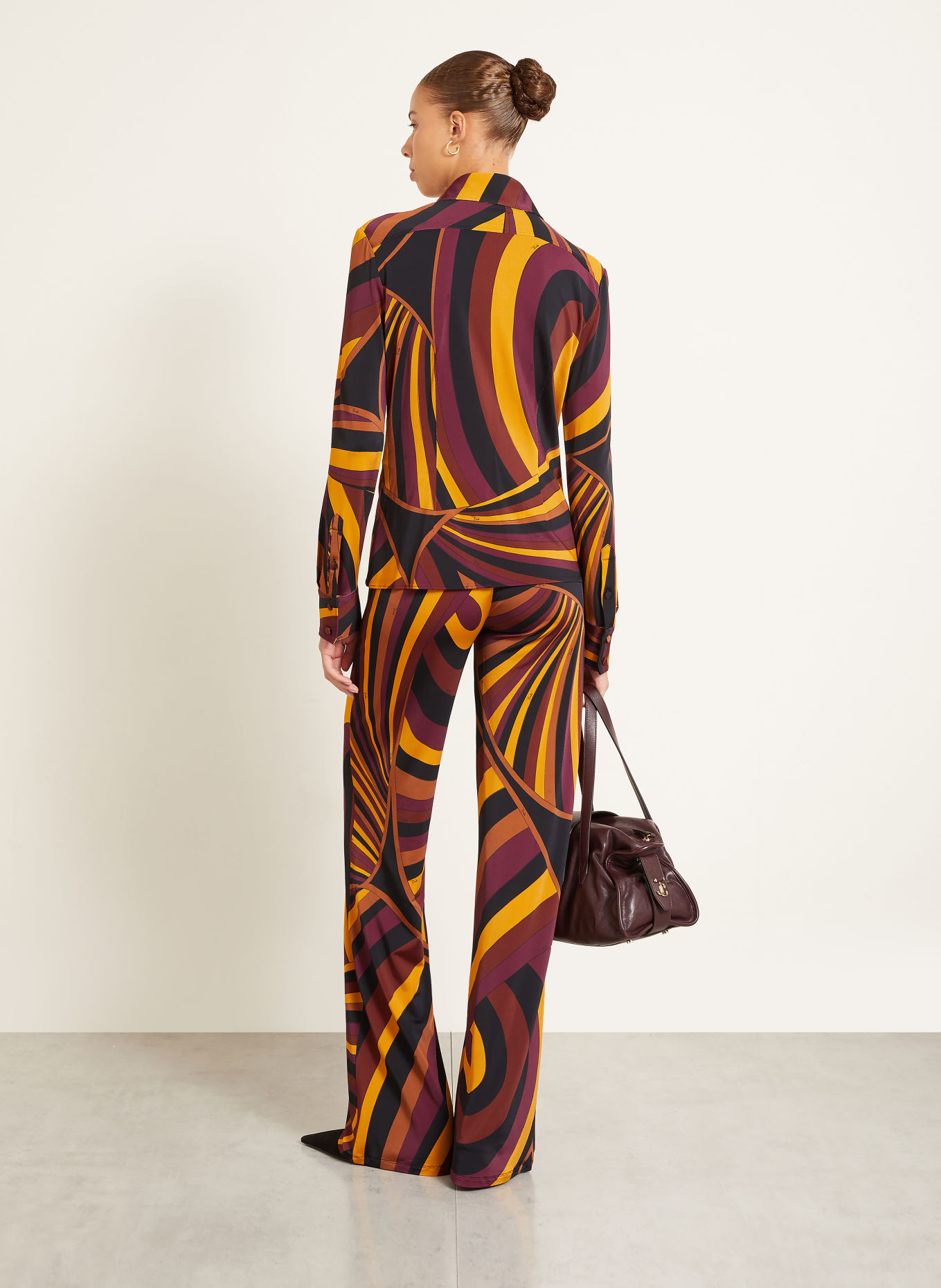 PUCCI Jersey trousers: DARK RED / ORANGE / BLACK