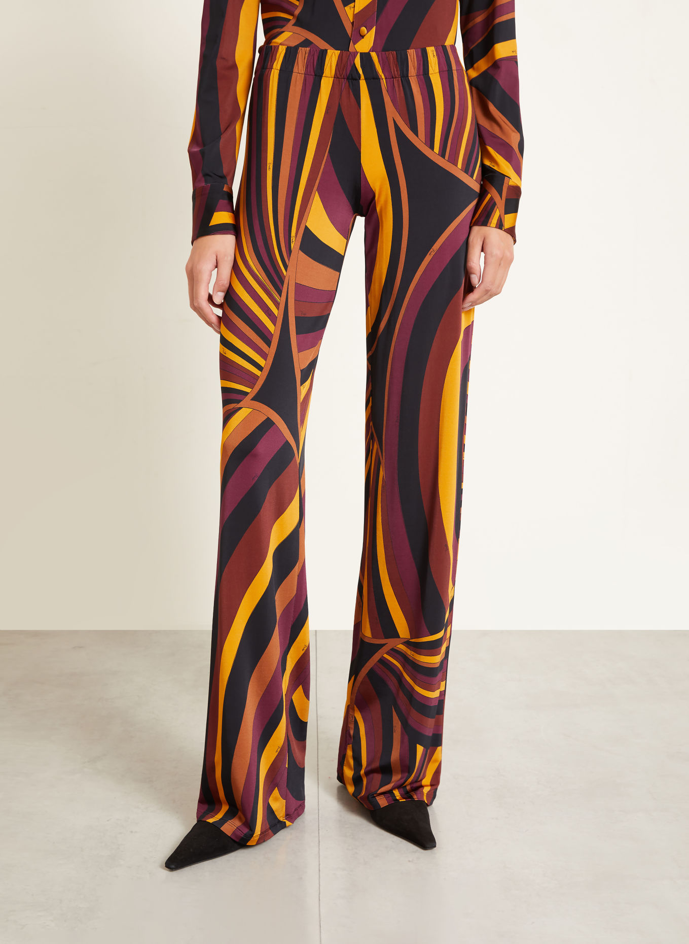PUCCI Jersey trousers: DARK RED / ORANGE / BLACK