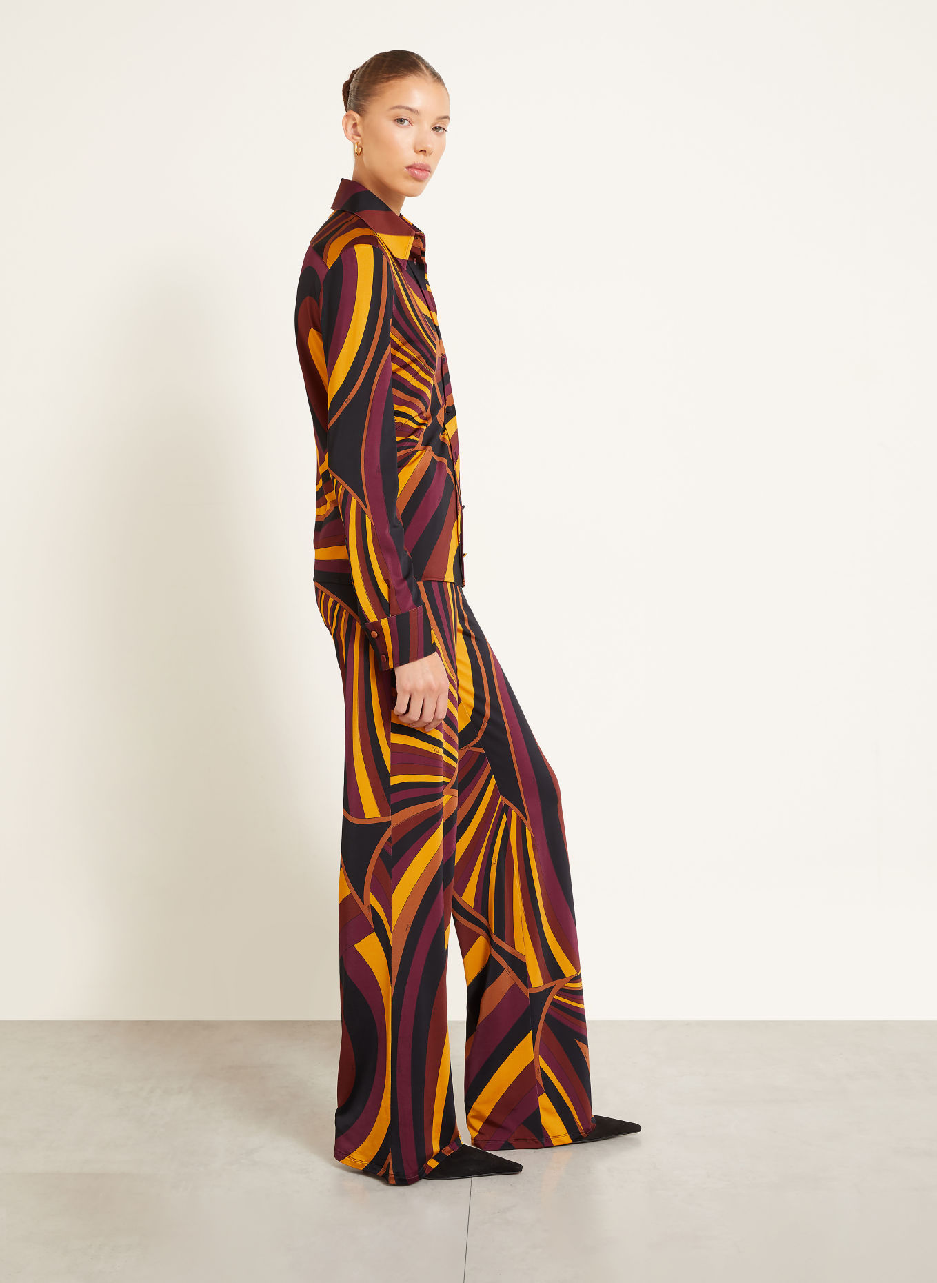 PUCCI Jersey trousers: DARK RED / ORANGE / BLACK