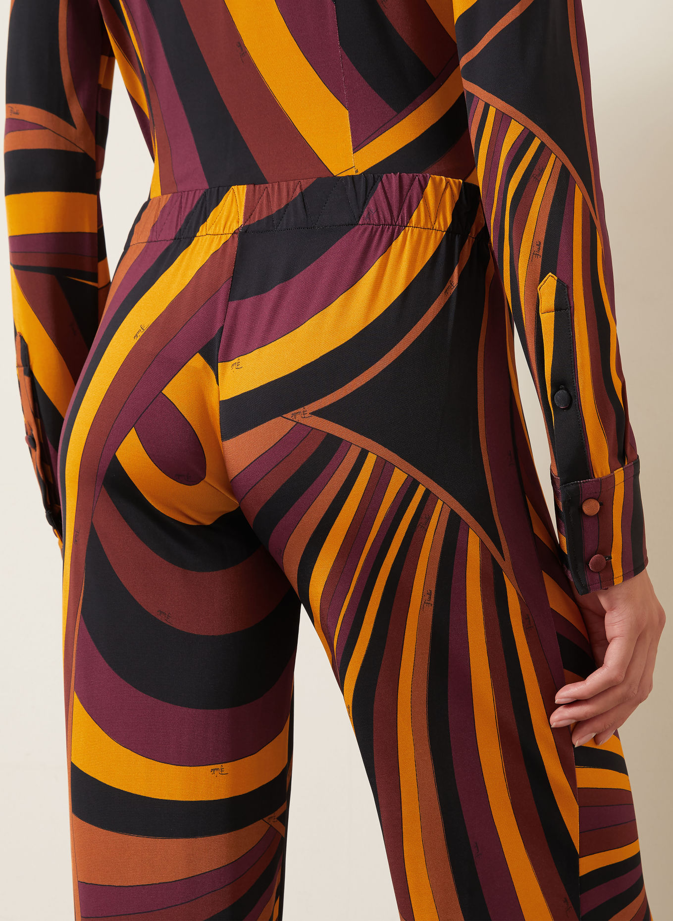 PUCCI Jersey trousers: DARK RED / ORANGE / BLACK