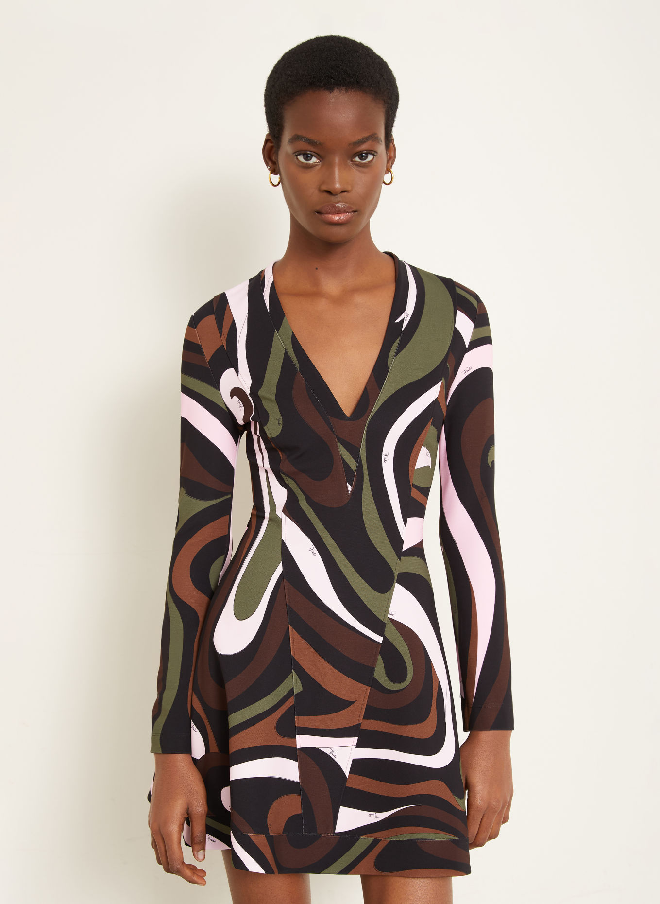 PUCCI Dress: KHAKI / PINK / BLACK