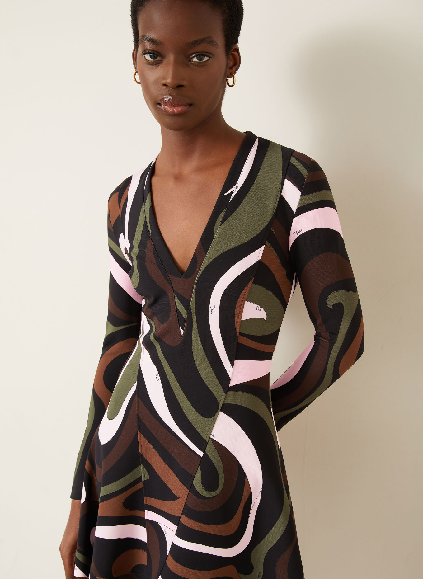 PUCCI Dress: KHAKI / PINK / BLACK