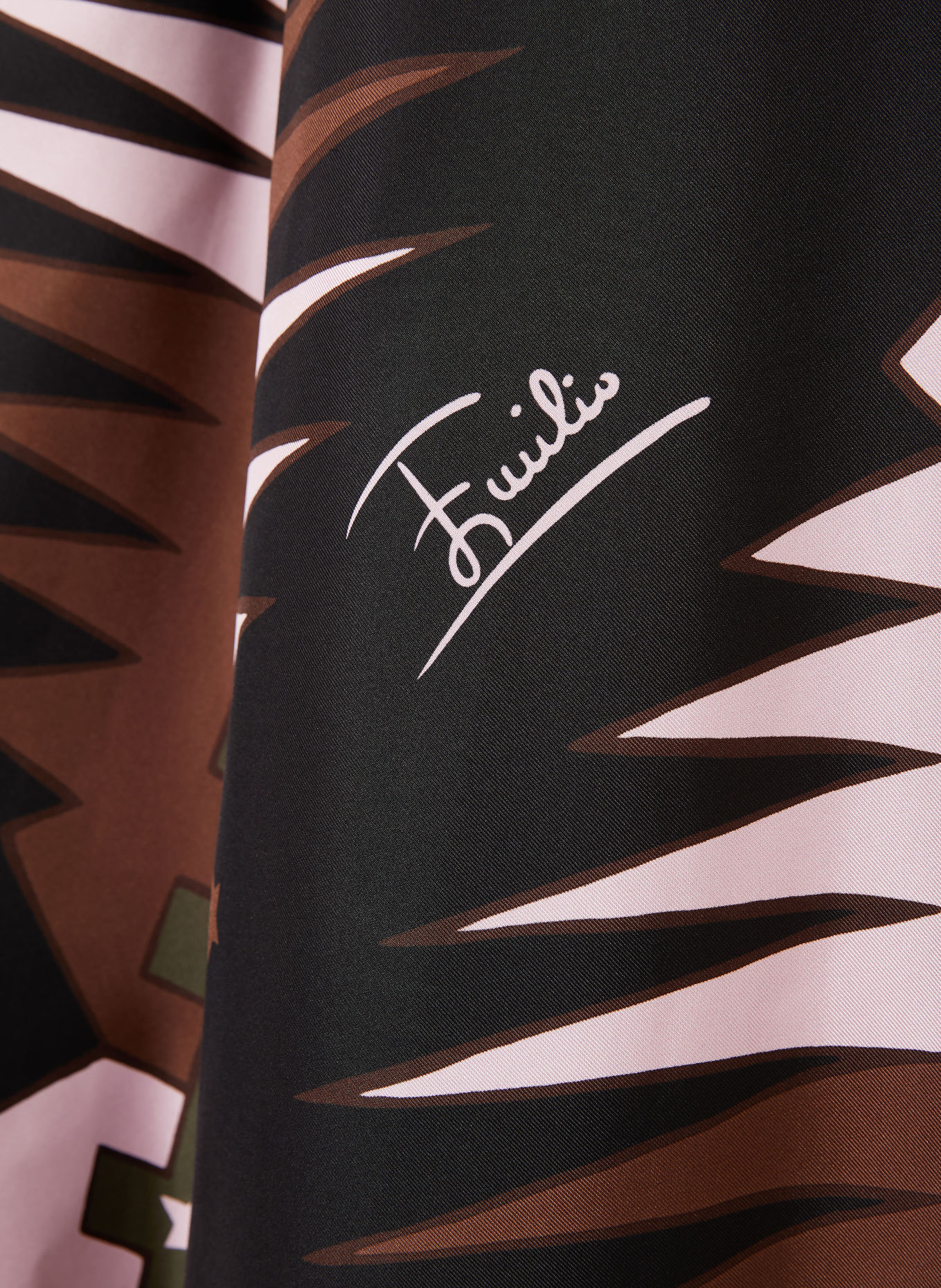 PUCCI Silk wide-leg trousers: BLACK / BROWN / LIGHT PINK