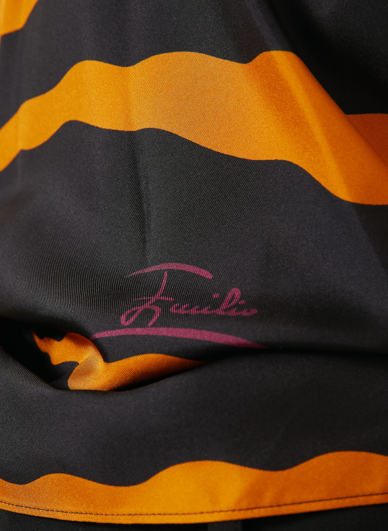 PUCCI Silk halter top: BLACK / DARK PURPLE / DARK ORANGE