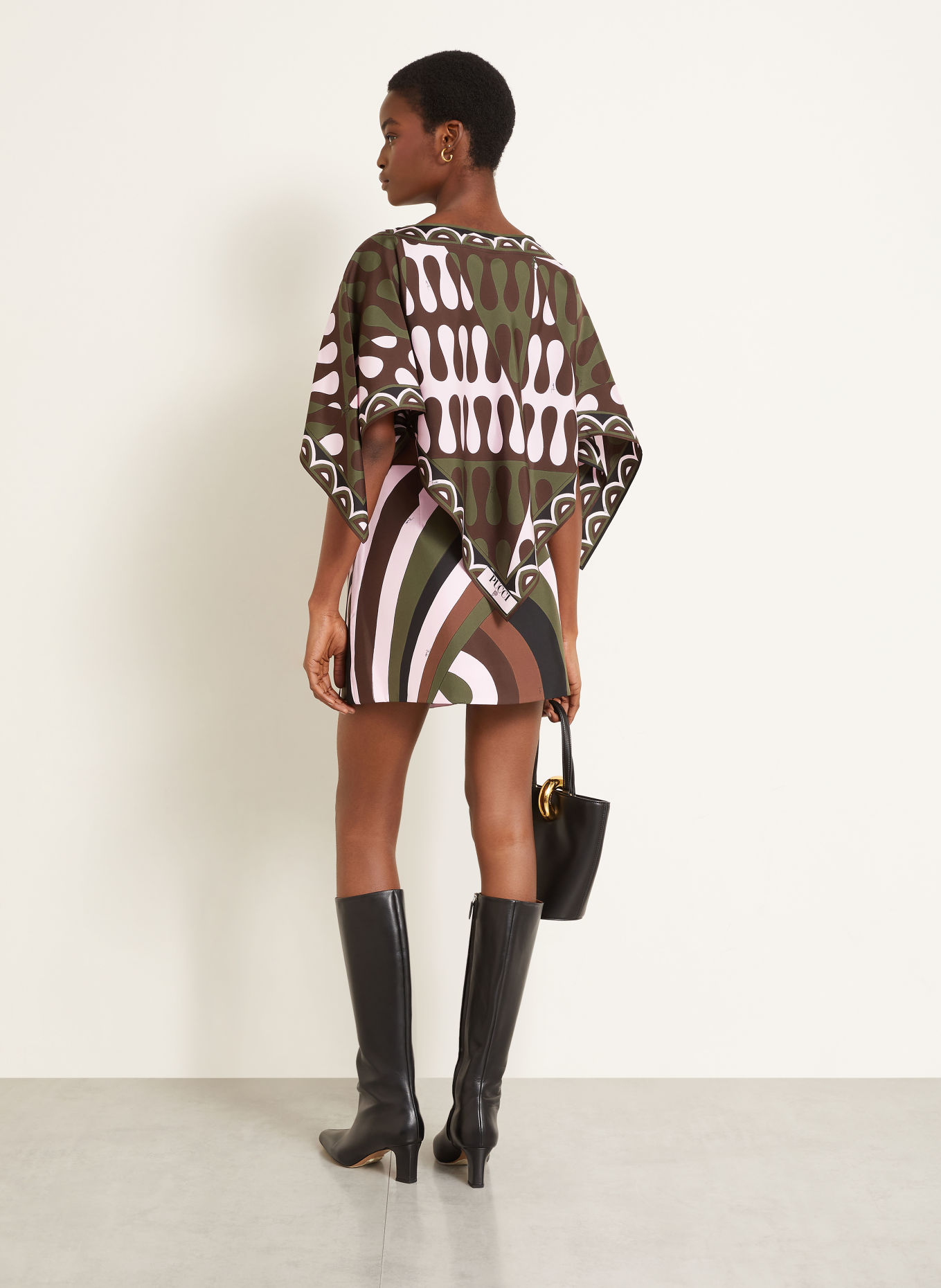 PUCCI Zijden blouseshirt: MARRON FONCÉ / ROZE / DONKERGROEN