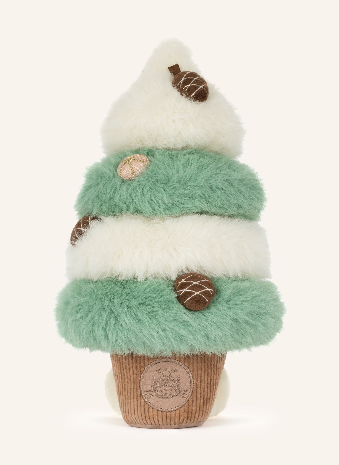 Jellycat Plüsch-Spielzeug AMUSEABLES PINECONE TREE mit Glitzergarn: HELLGRÜN / BRAUN / CREME