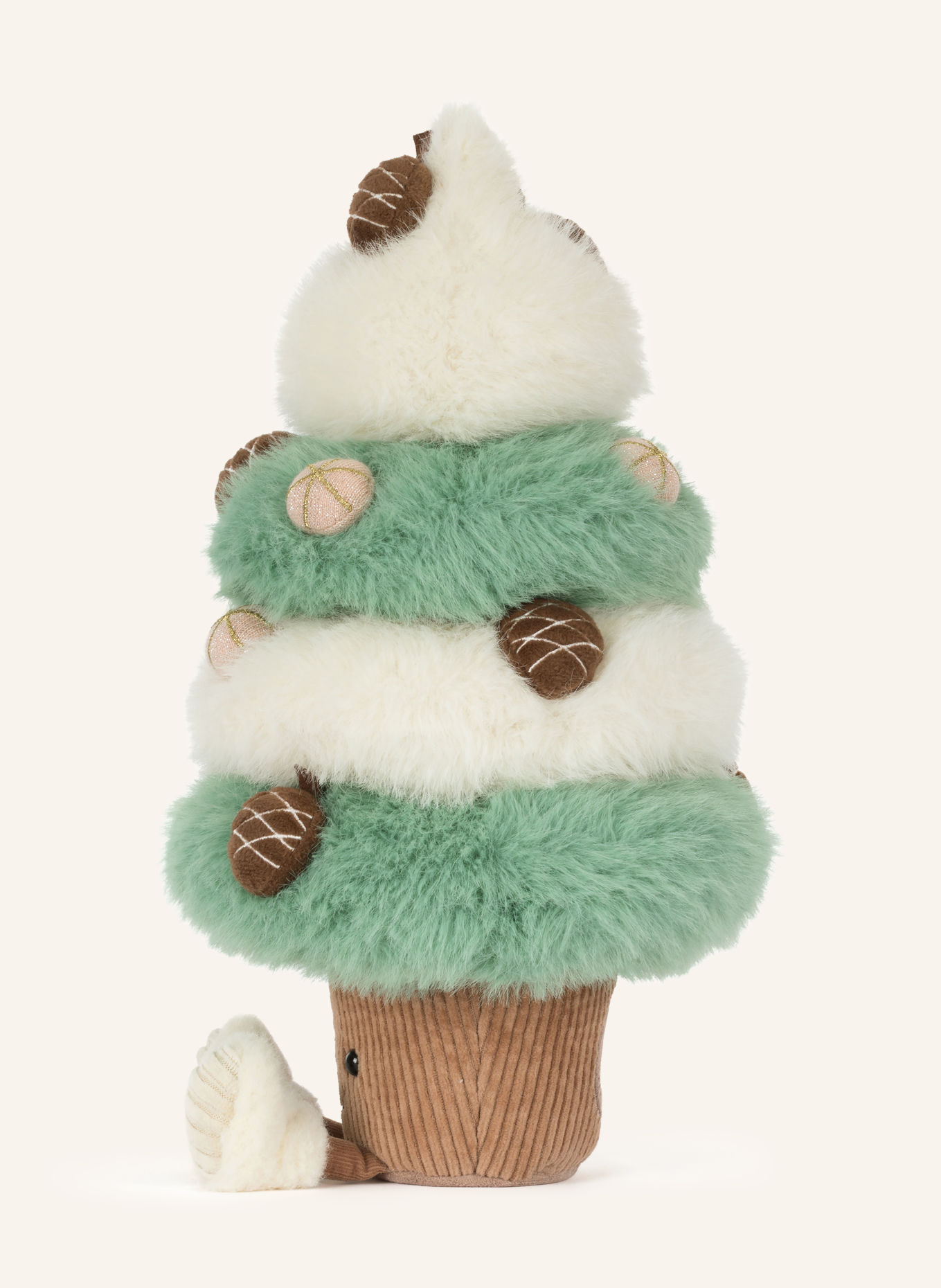 Jellycat Plüsch-Spielzeug AMUSEABLES PINECONE TREE mit Glitzergarn: HELLGRÜN / BRAUN / CREME