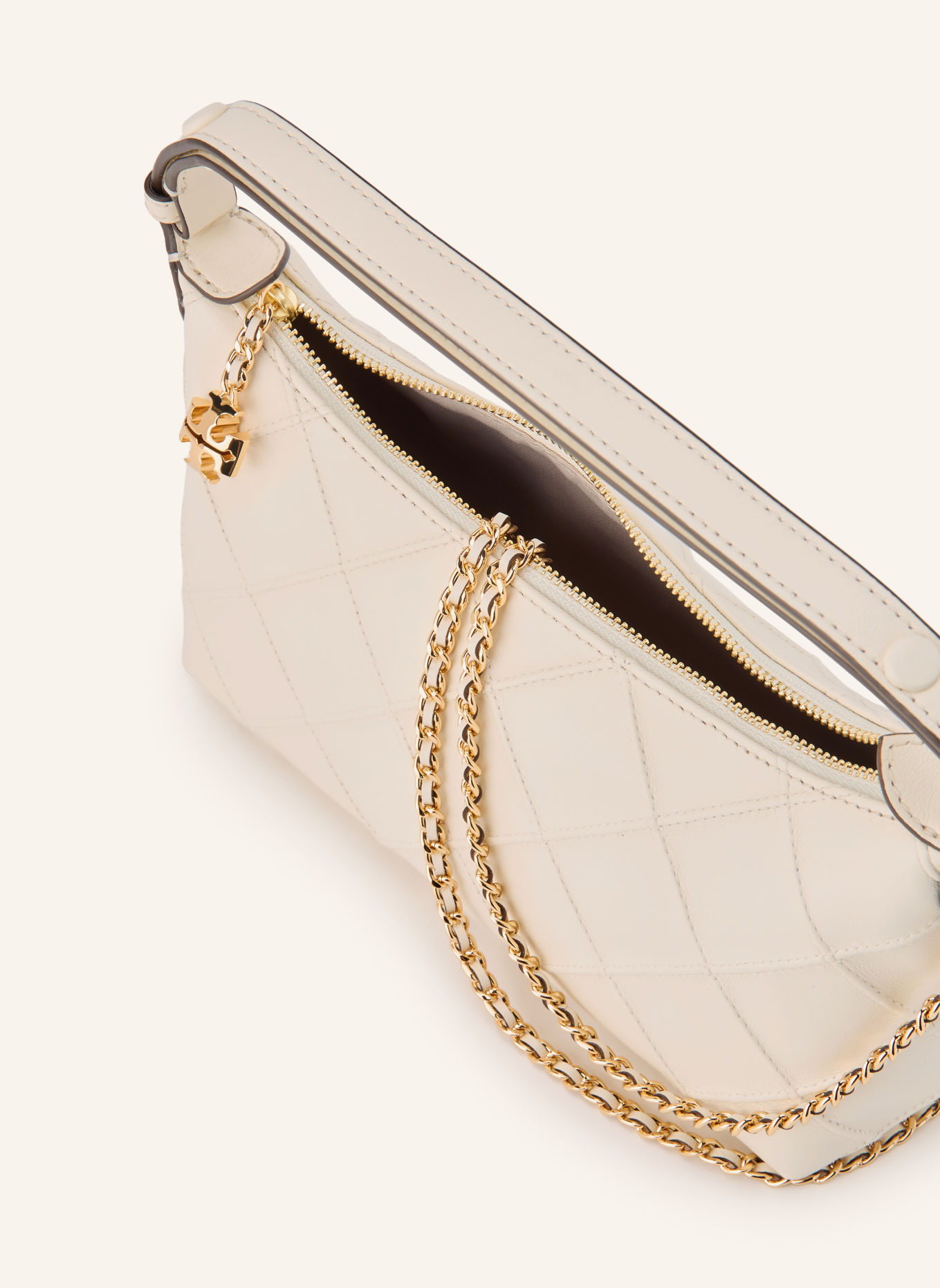 TORY BURCH Umhängetasche FLEMING POCHETTE: CREME / GOLD
