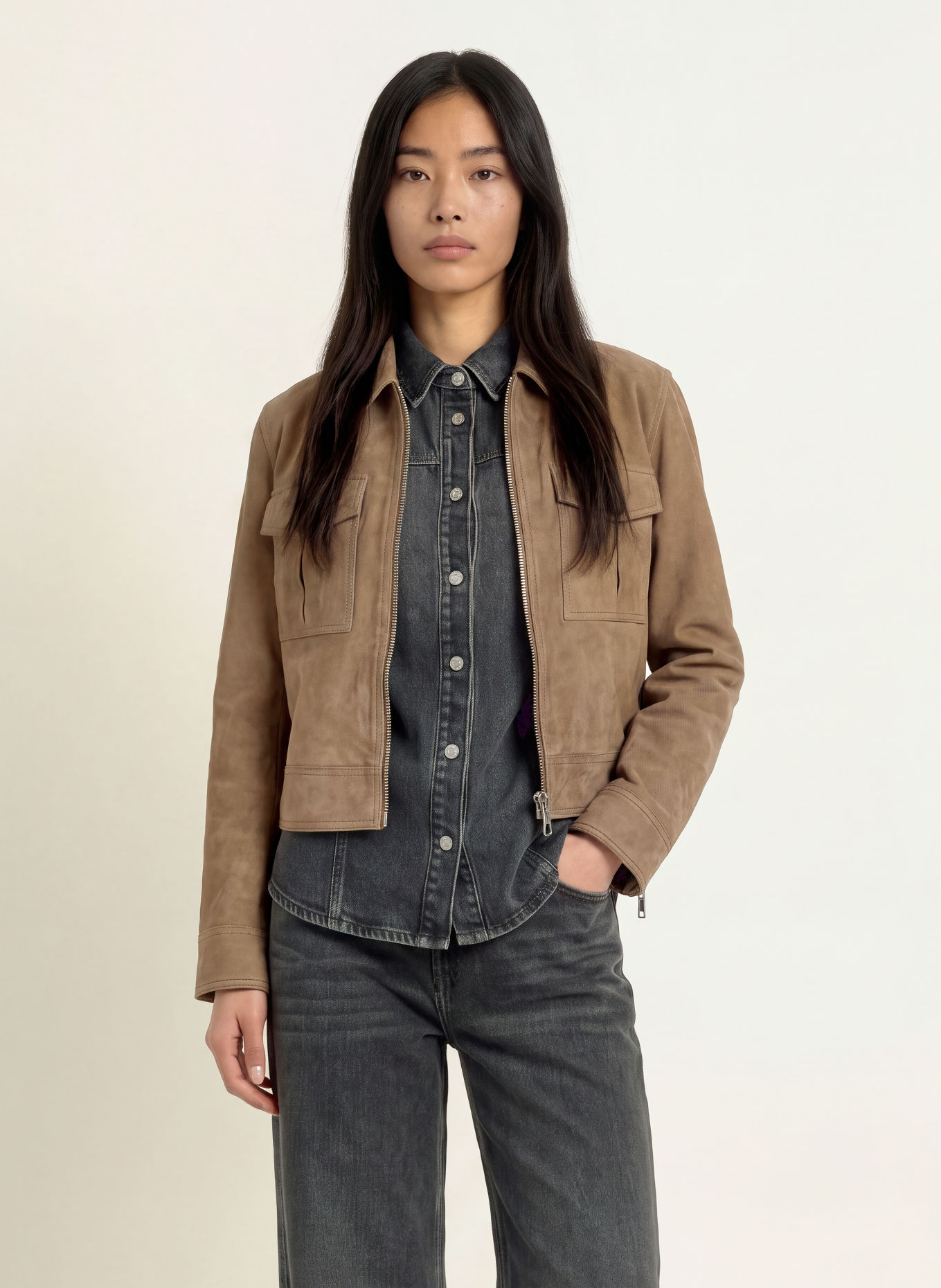 Marc O'Polo Lederjacke: HELLBRAUN