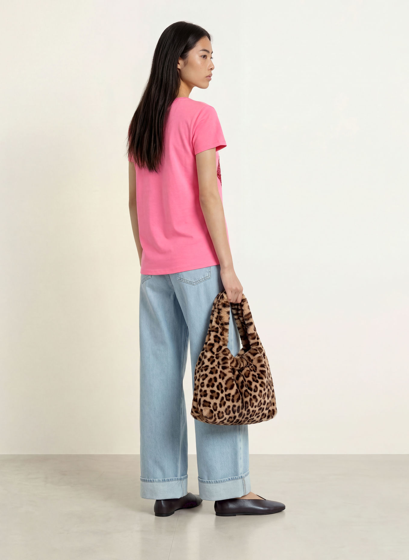 miss goodlife T-Shirt mit Pailletten: PINK / WEISS / SCHWARZ