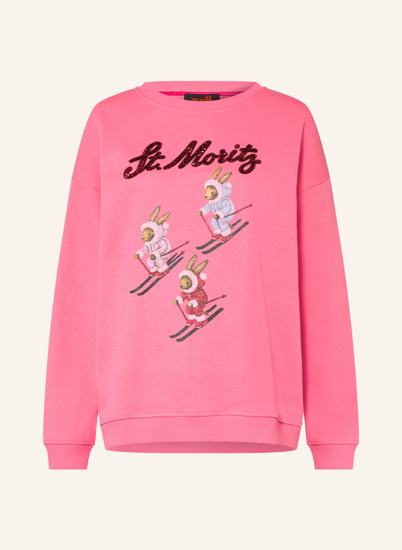 miss goodlife Sweatshirt à paillettes: ROSE FUCHSIA / ROUGE FONCÉ / BLEU CLAIR