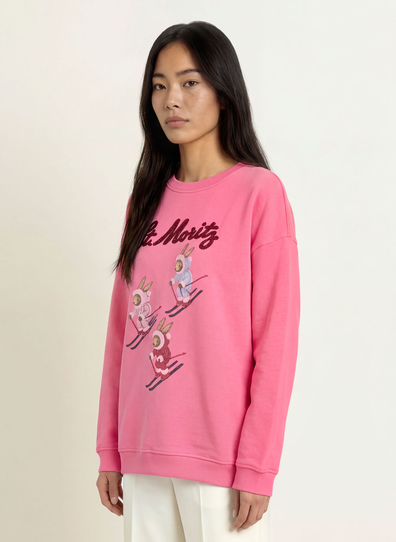 miss goodlife Sweatshirt à paillettes: ROSE FUCHSIA / ROUGE FONCÉ / BLEU CLAIR