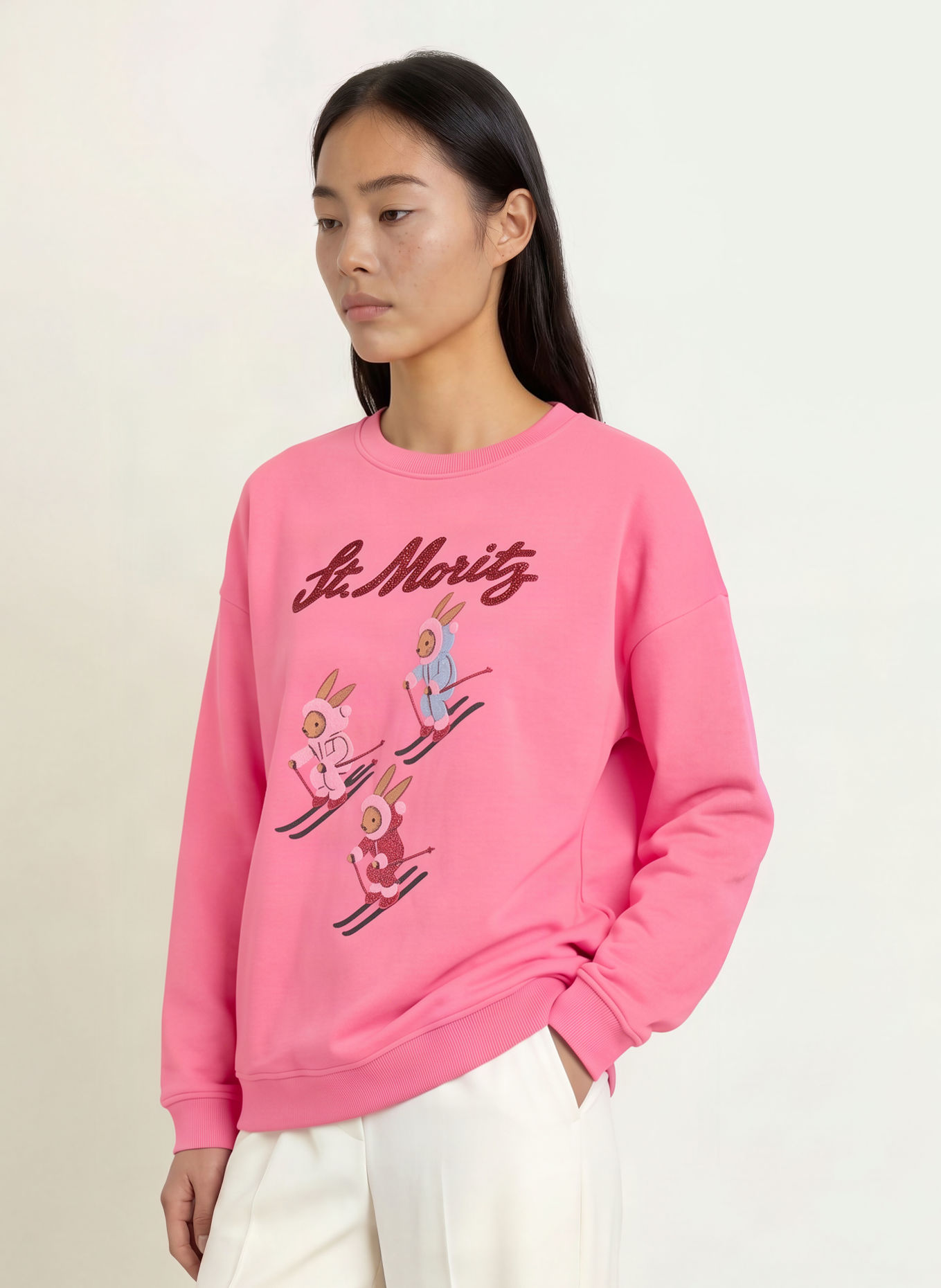 miss goodlife Sweatshirt à paillettes: ROSE FUCHSIA / ROUGE FONCÉ / BLEU CLAIR