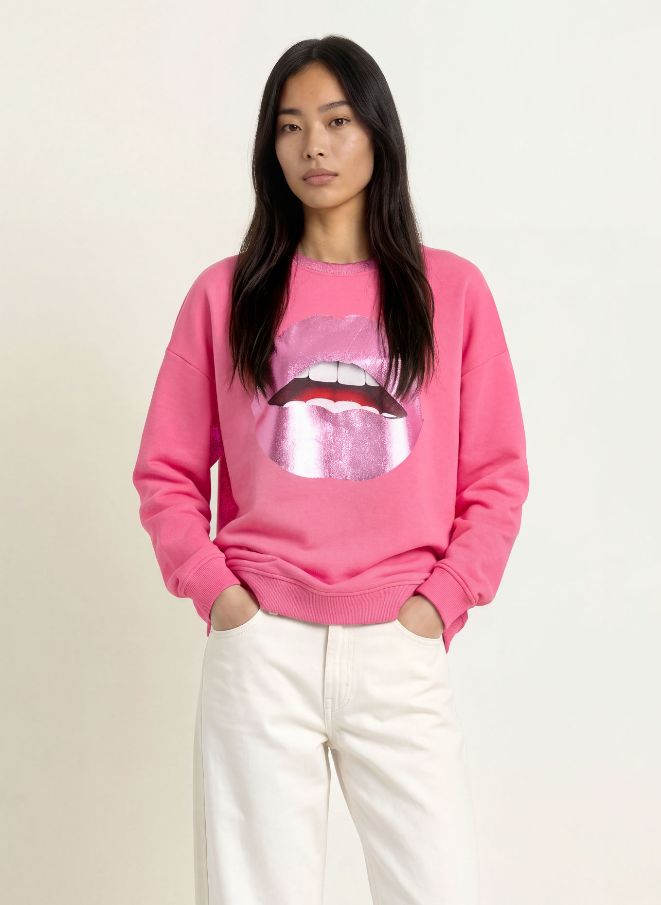miss goodlife Sweatshirt: ROZE / DONKERROOD / WIT