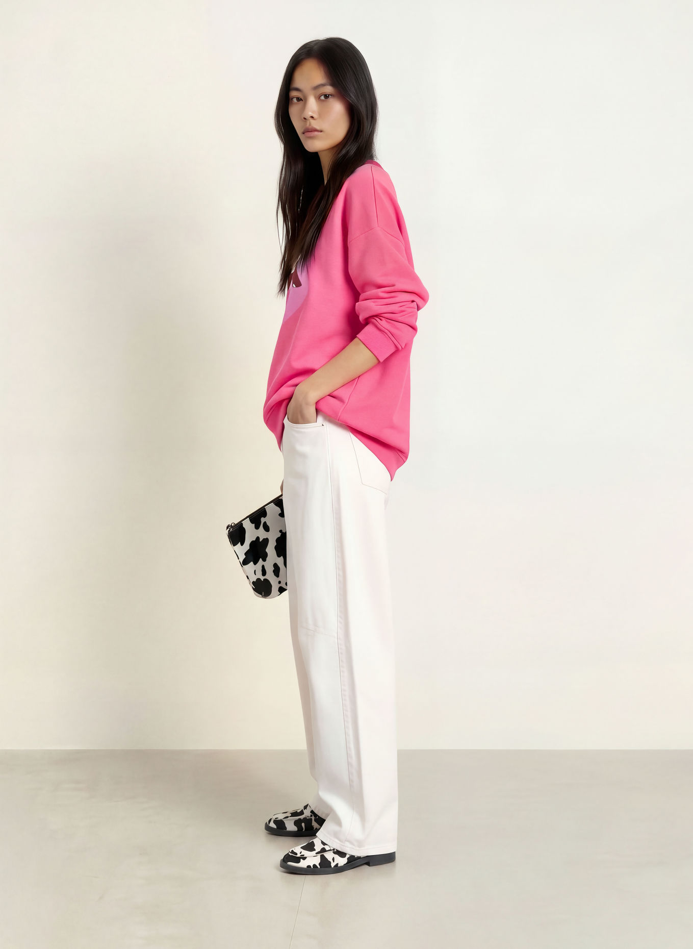 miss goodlife Sweatshirt: ROZE / DONKERROOD / WIT