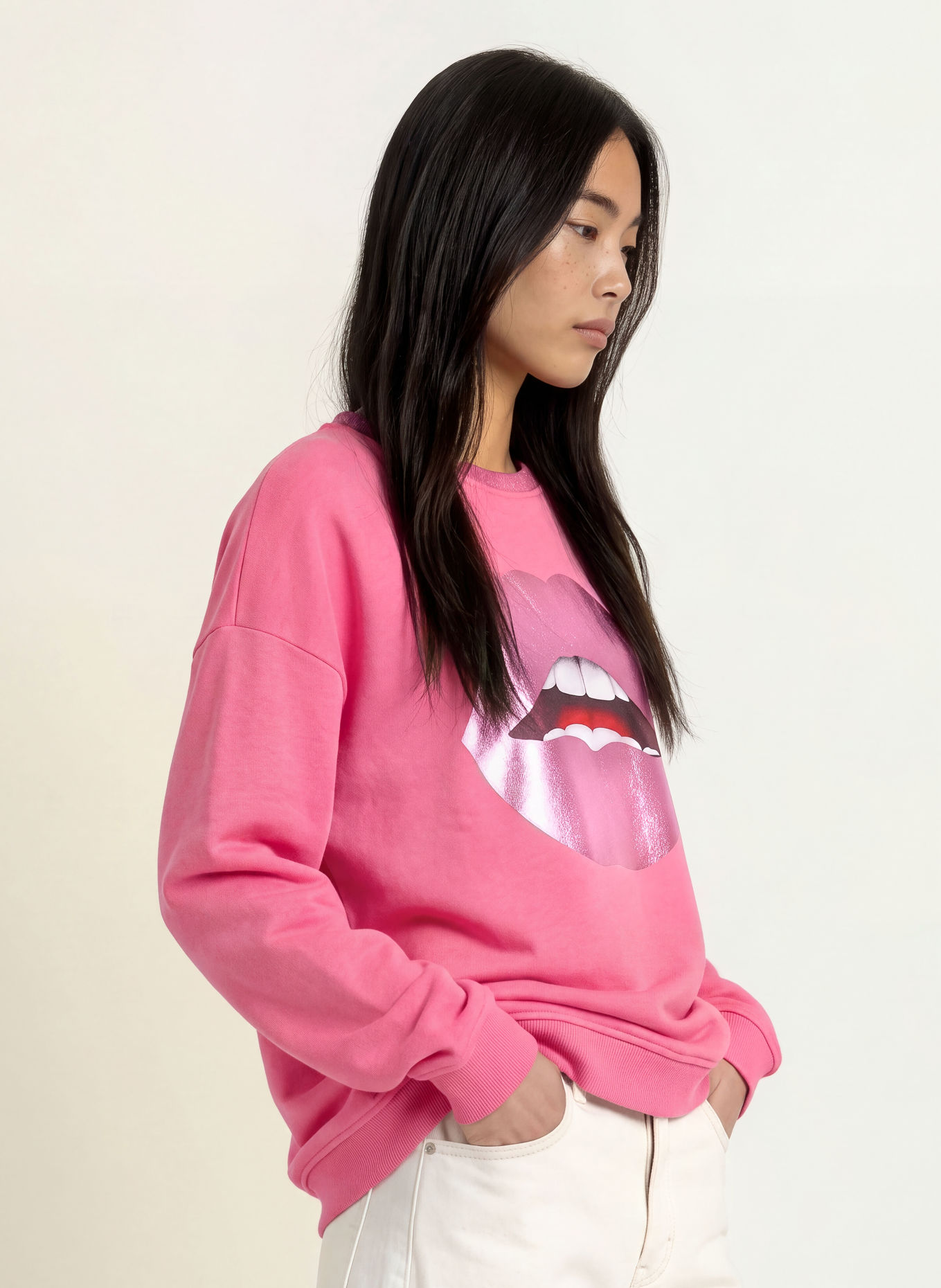 miss goodlife Sweatshirt: ROZE / DONKERROOD / WIT