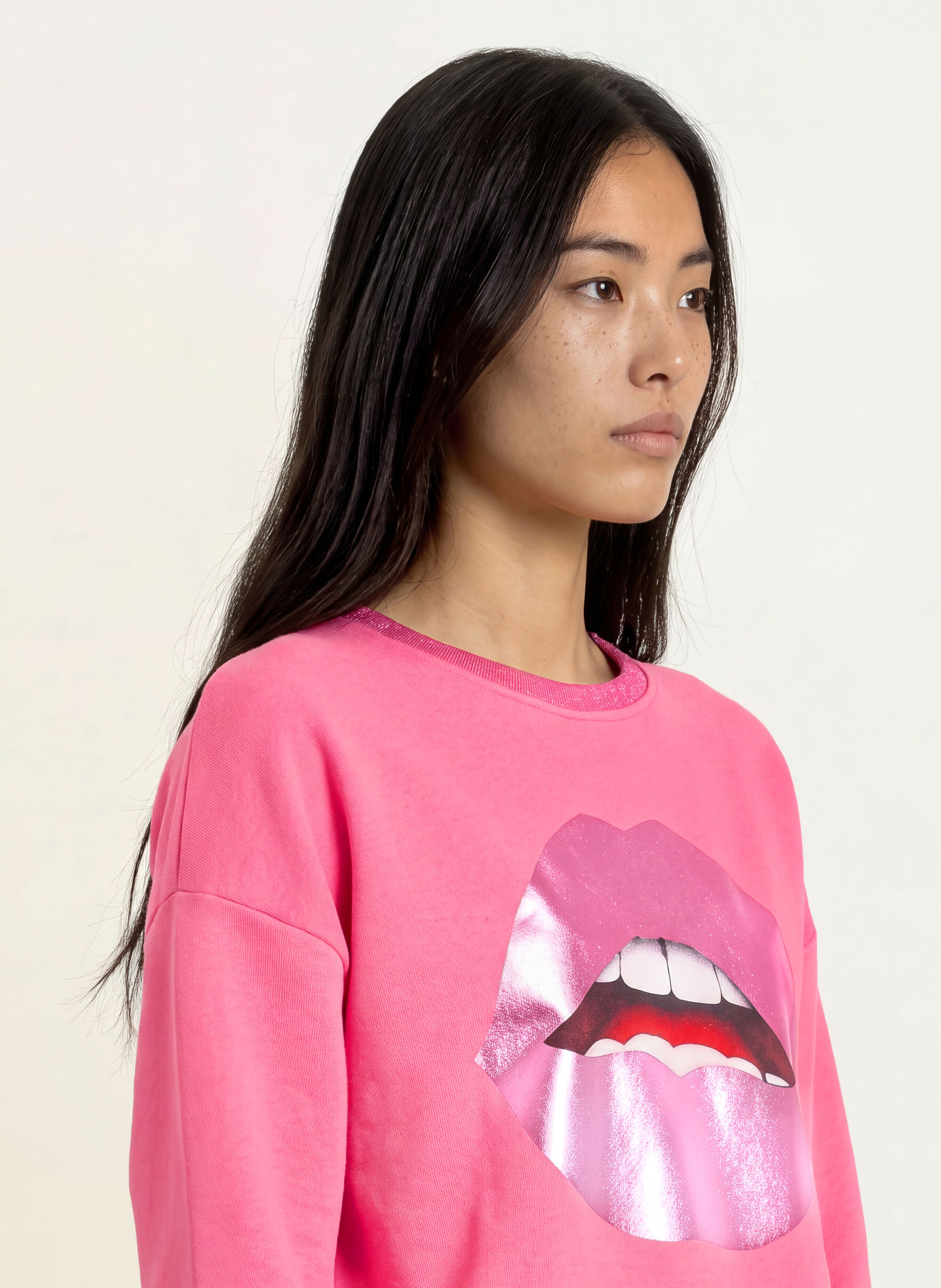 miss goodlife Sweatshirt: ROZE / DONKERROOD / WIT