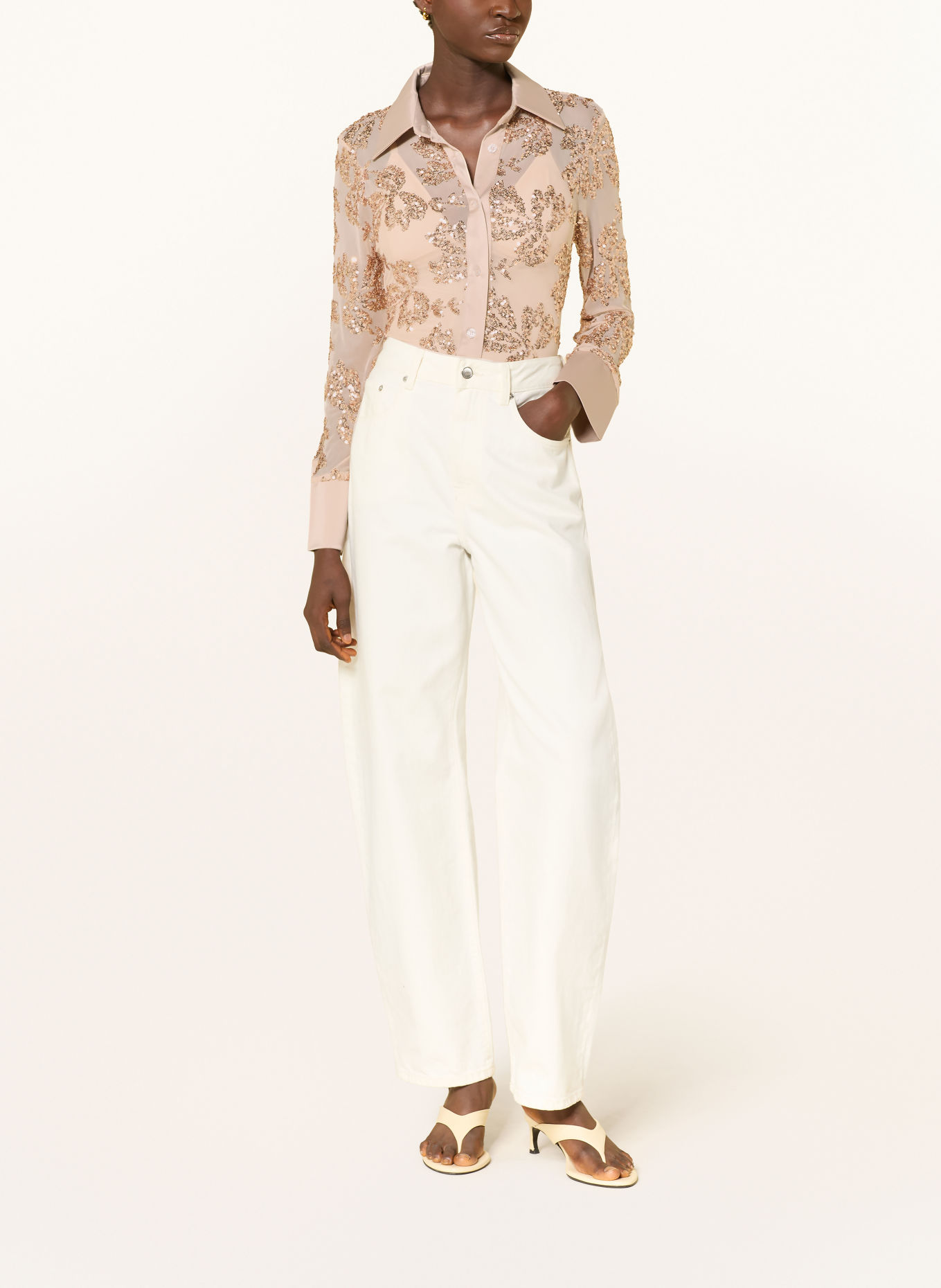 miss goodlife Skjortor i mesh med paljetter: TAUPE