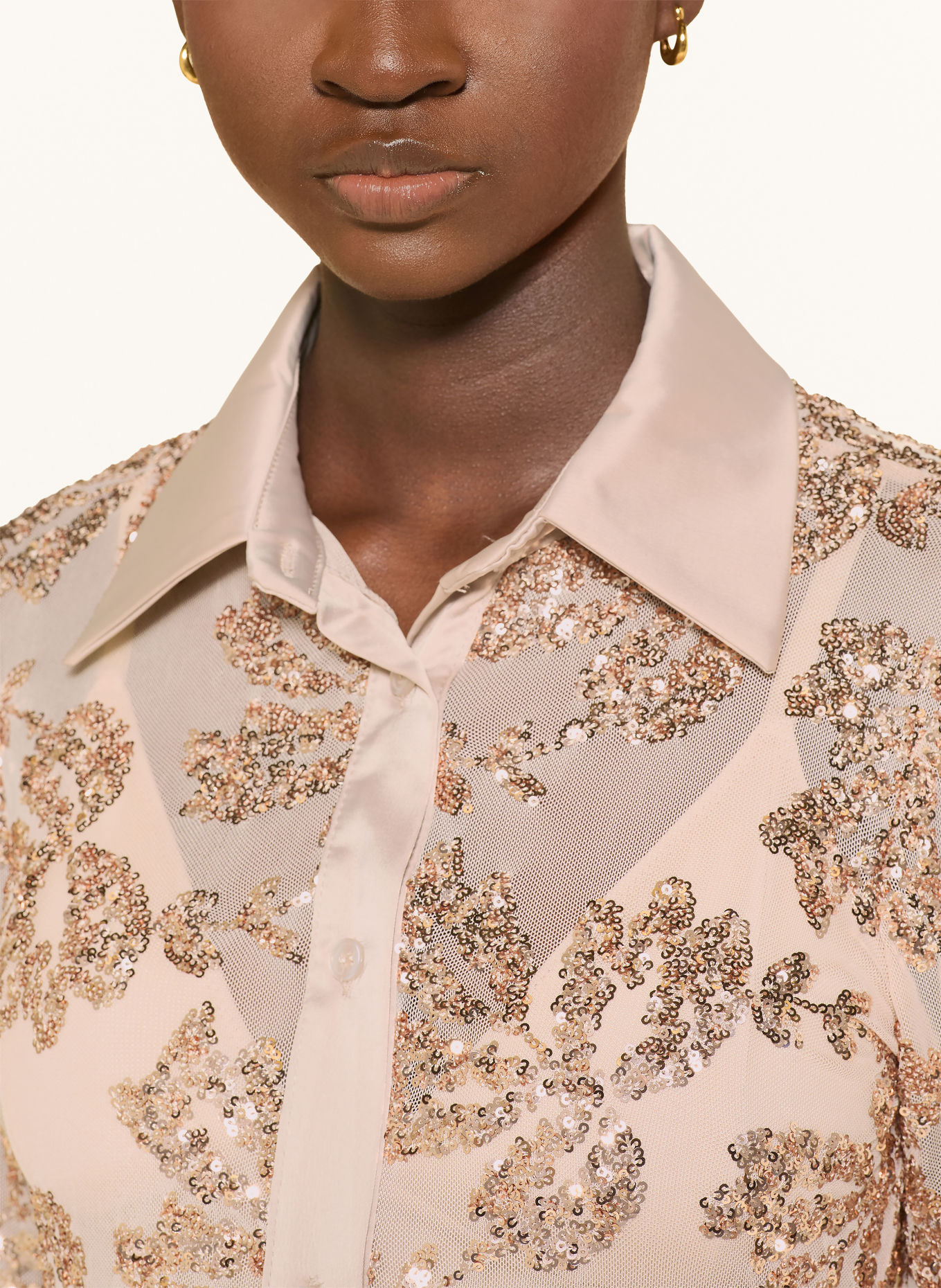 miss goodlife Skjortor i mesh med paljetter: TAUPE