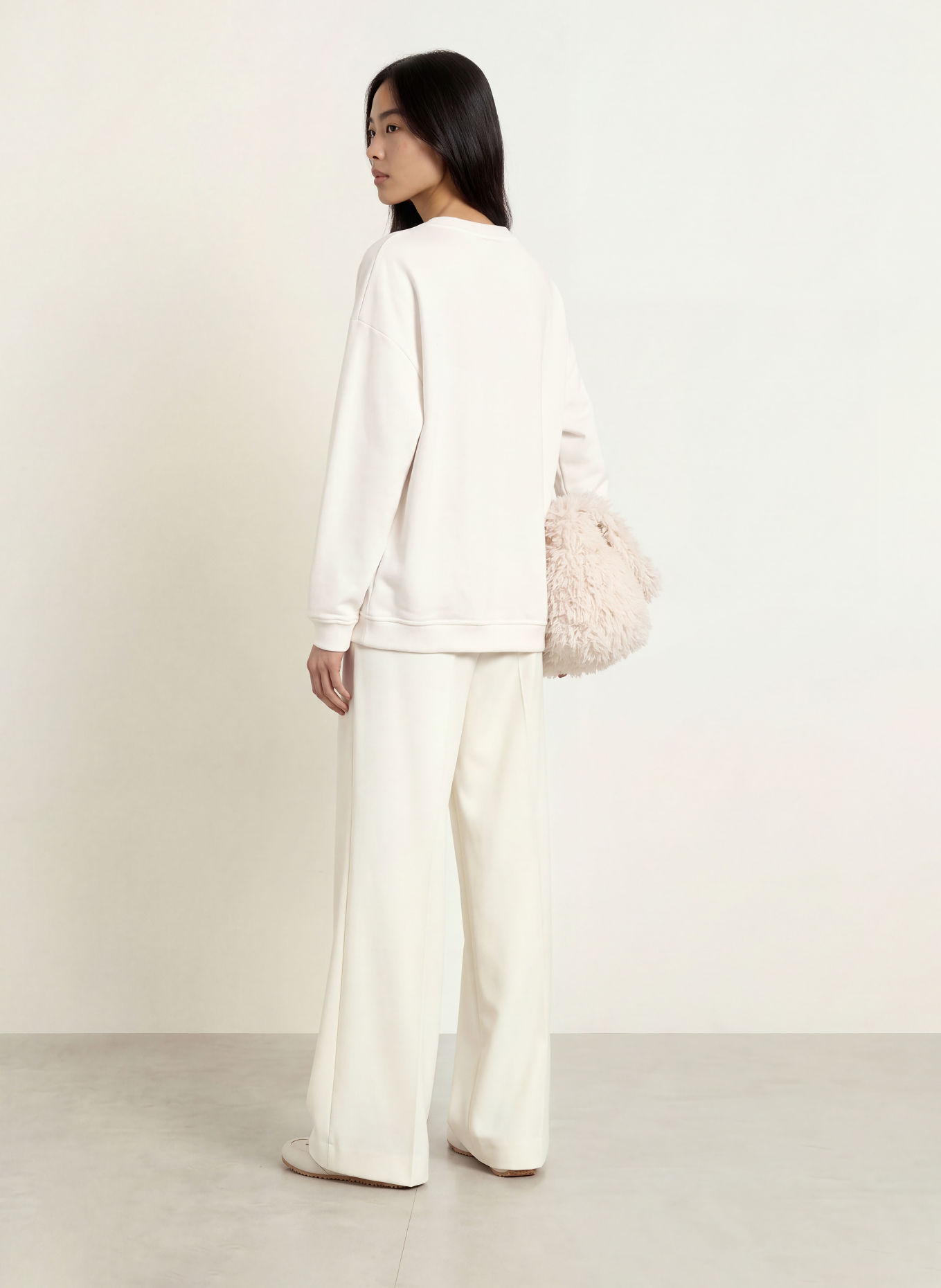 miss goodlife Sweatshirt mit Pailletten: ECRU / DUNKELROT / GRÜN