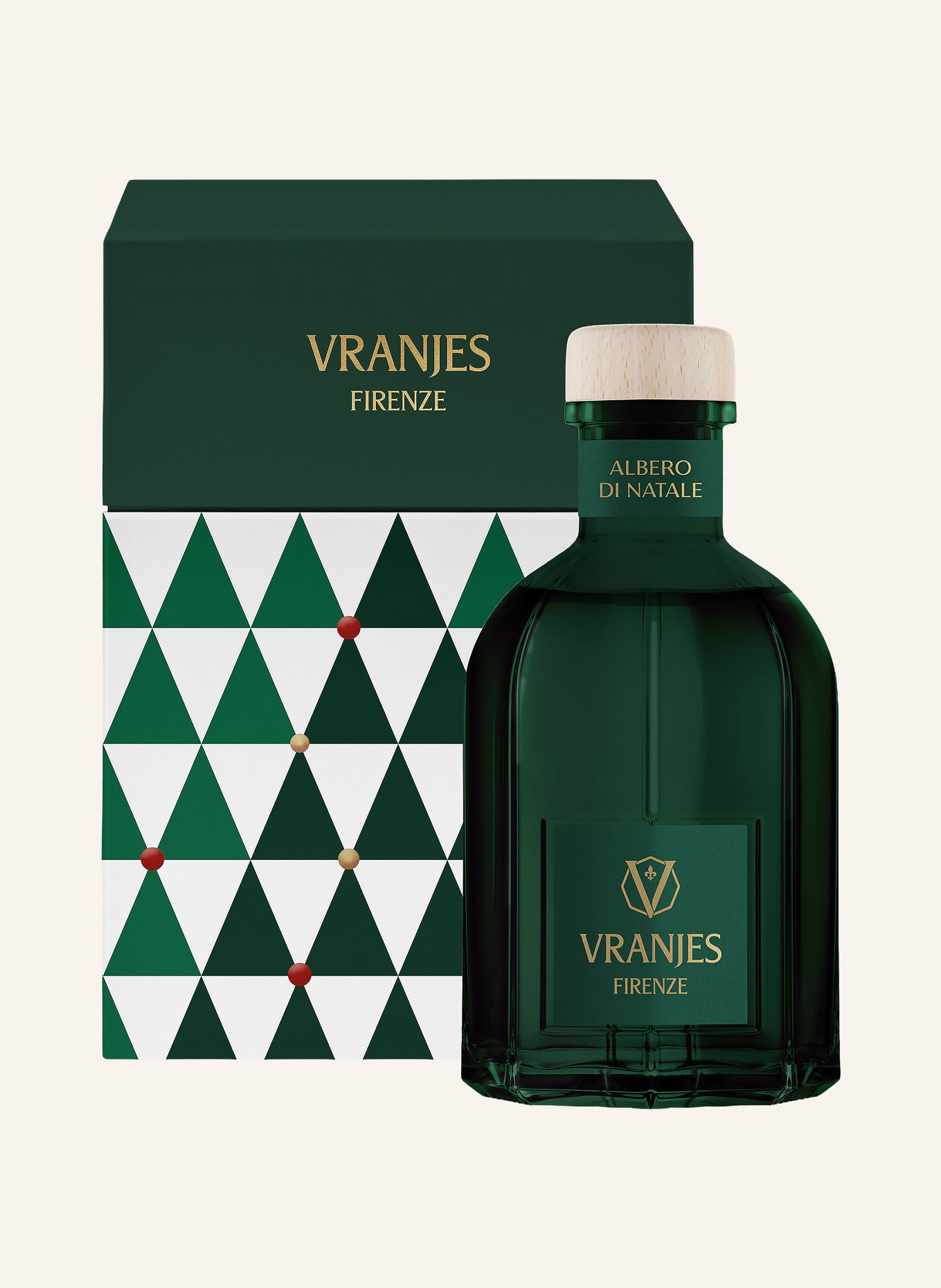 Dr. Vranjes Parfum de cameră ALBERO DI NATALE: VERDE ÎNCHIS / AUR / ALB