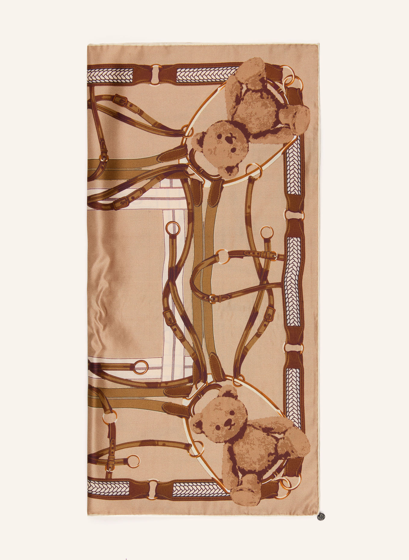 CODELLO Foulard en soie: CHAMEAU / MARRON / CRÈME