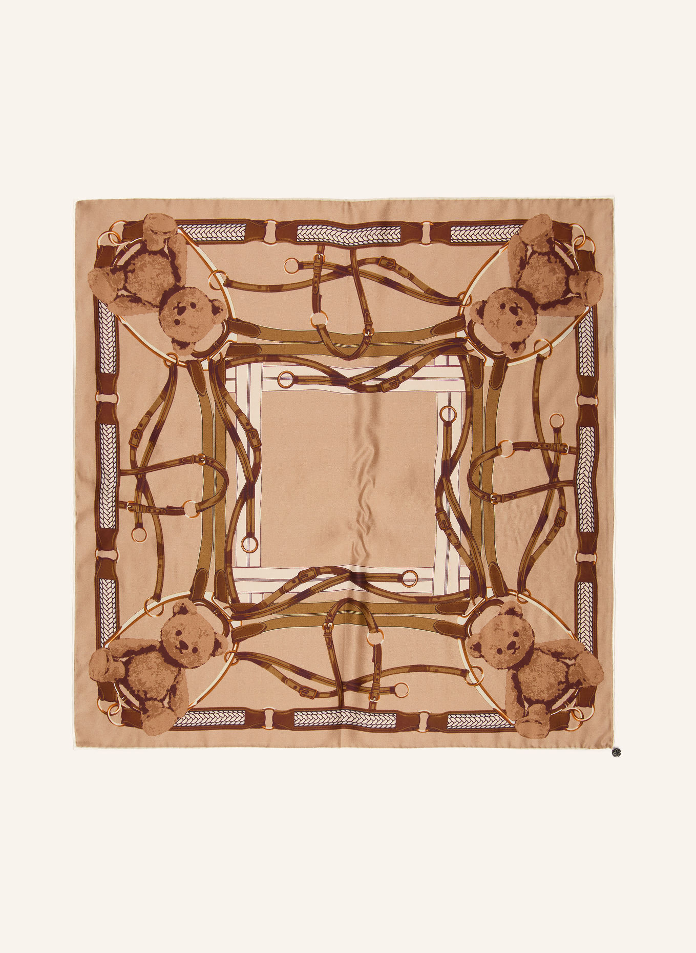 CODELLO Foulard en soie: CHAMEAU / MARRON / CRÈME