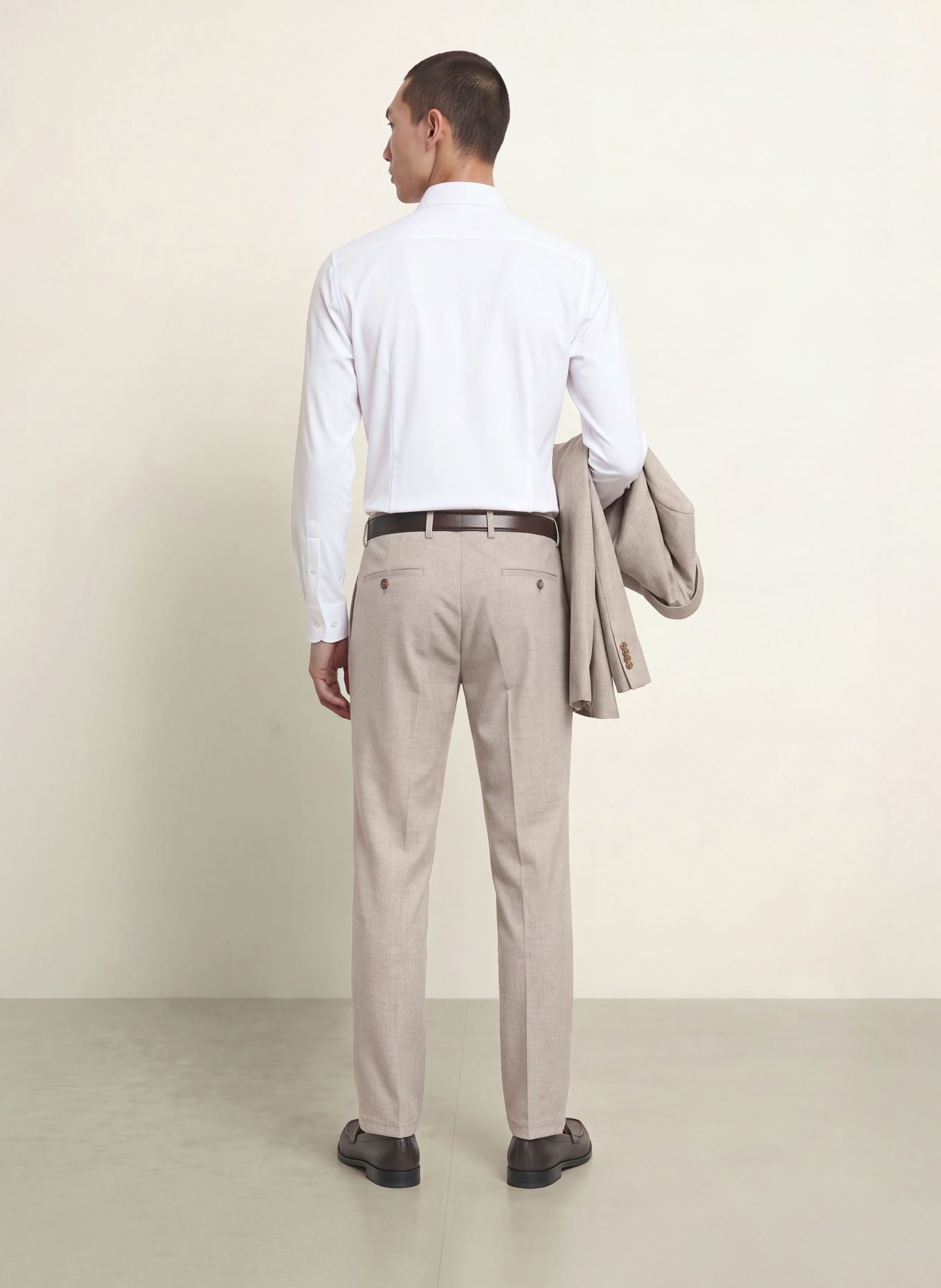 CG - CLUB of GENTS CG ORLANDO Slim Fit Jersey Suit Trousers: 22 BEIGE