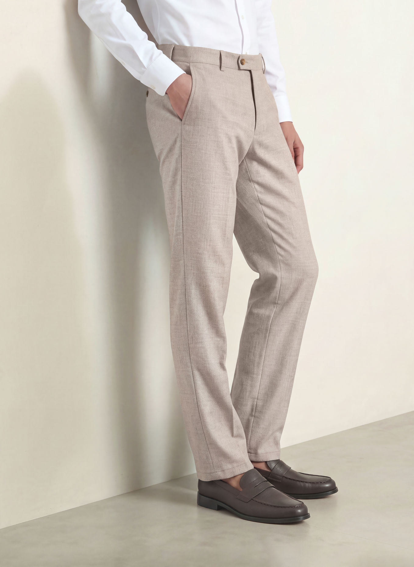 CG - CLUB of GENTS CG ORLANDO Slim Fit Jersey Suit Trousers: 22 BEIGE